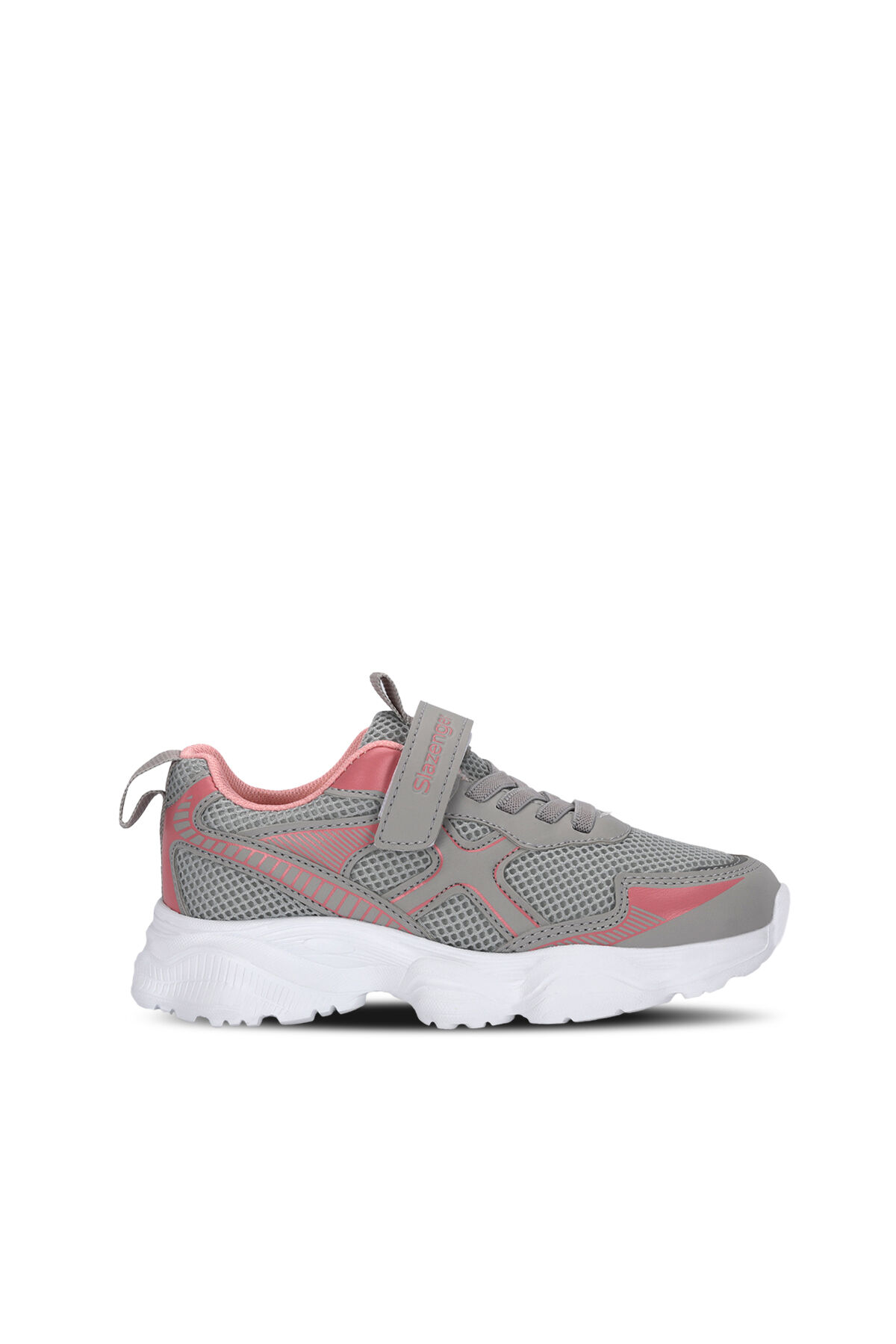 Slazenger FAST TRACK I Kız Çocuk Cırt Cırtlı Gri / Pembe Günlük Spor Ayakkabısı