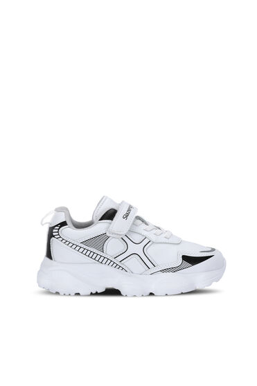 Slazenger Fiffy Cırtlı Beyaz siyah