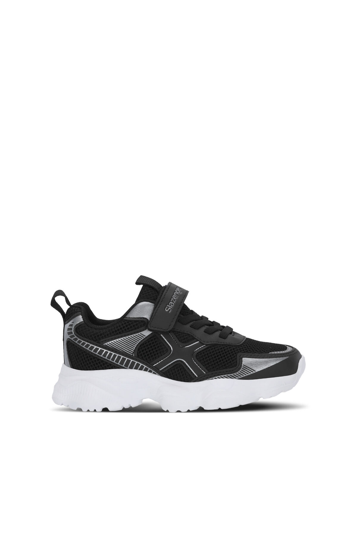 Slazenger FIZZY Unisex Çocuk Cırt Cırtlı Siyah / Gümüş Günlük Spor Ayakkabısı