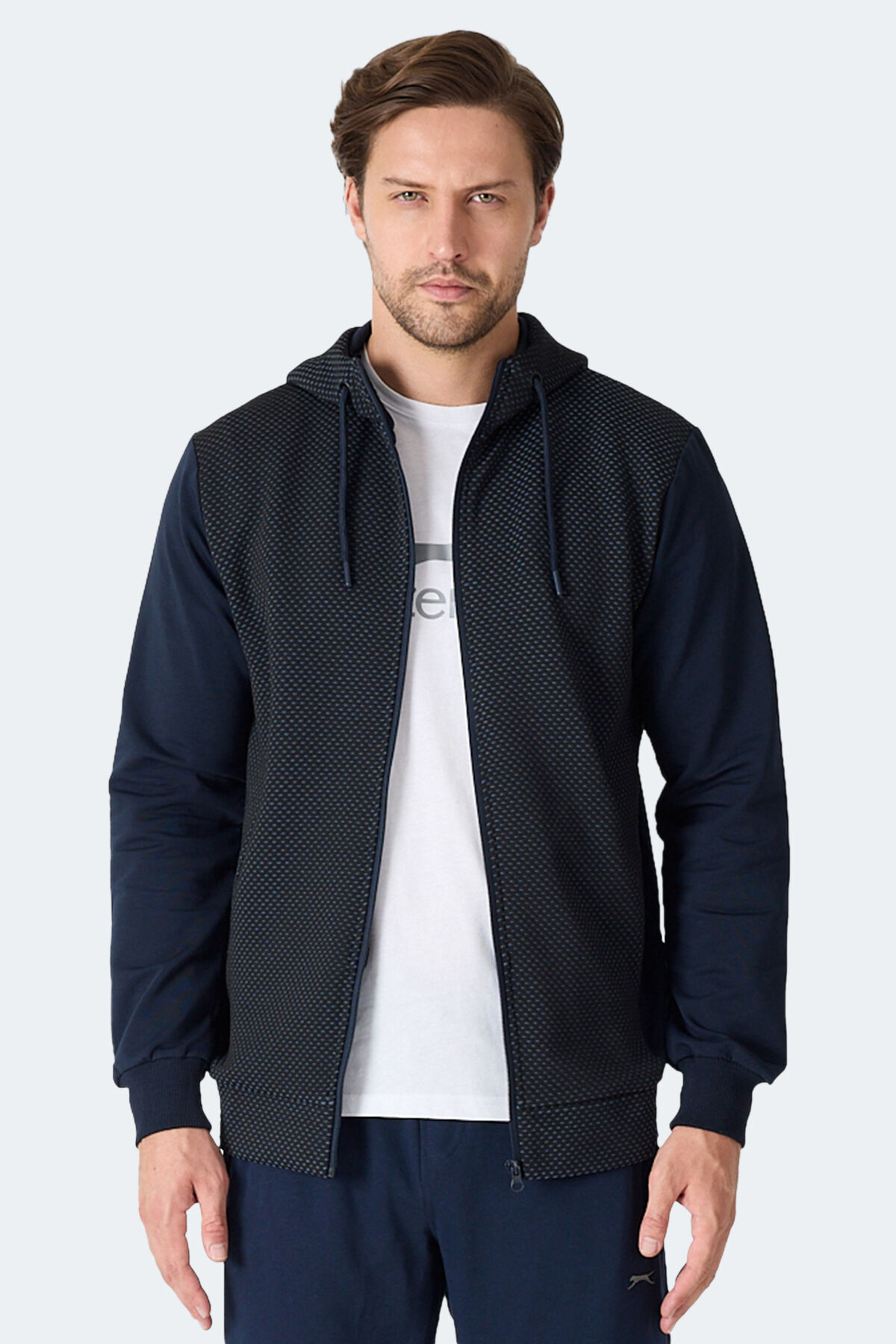 Slazenger FLAME Erkek Kapüşonlu Cepli Lacivert Sweatshırt