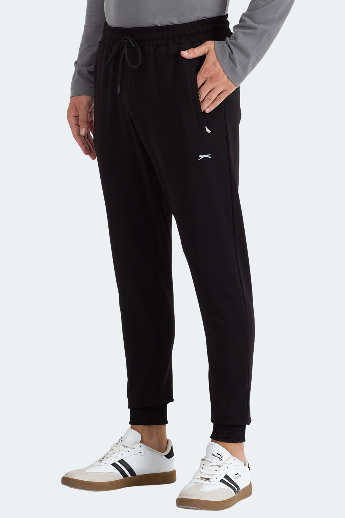 Slazenger FRENZY Erkek Fermuar Cepli Siyah Eşofman Altı