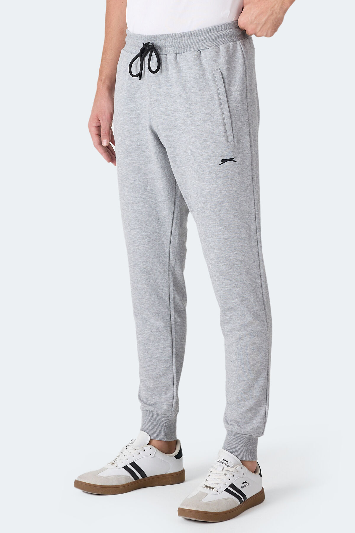 Slazenger FRENZY Erkek Fermuar Cepli Gri Eşofman Altı