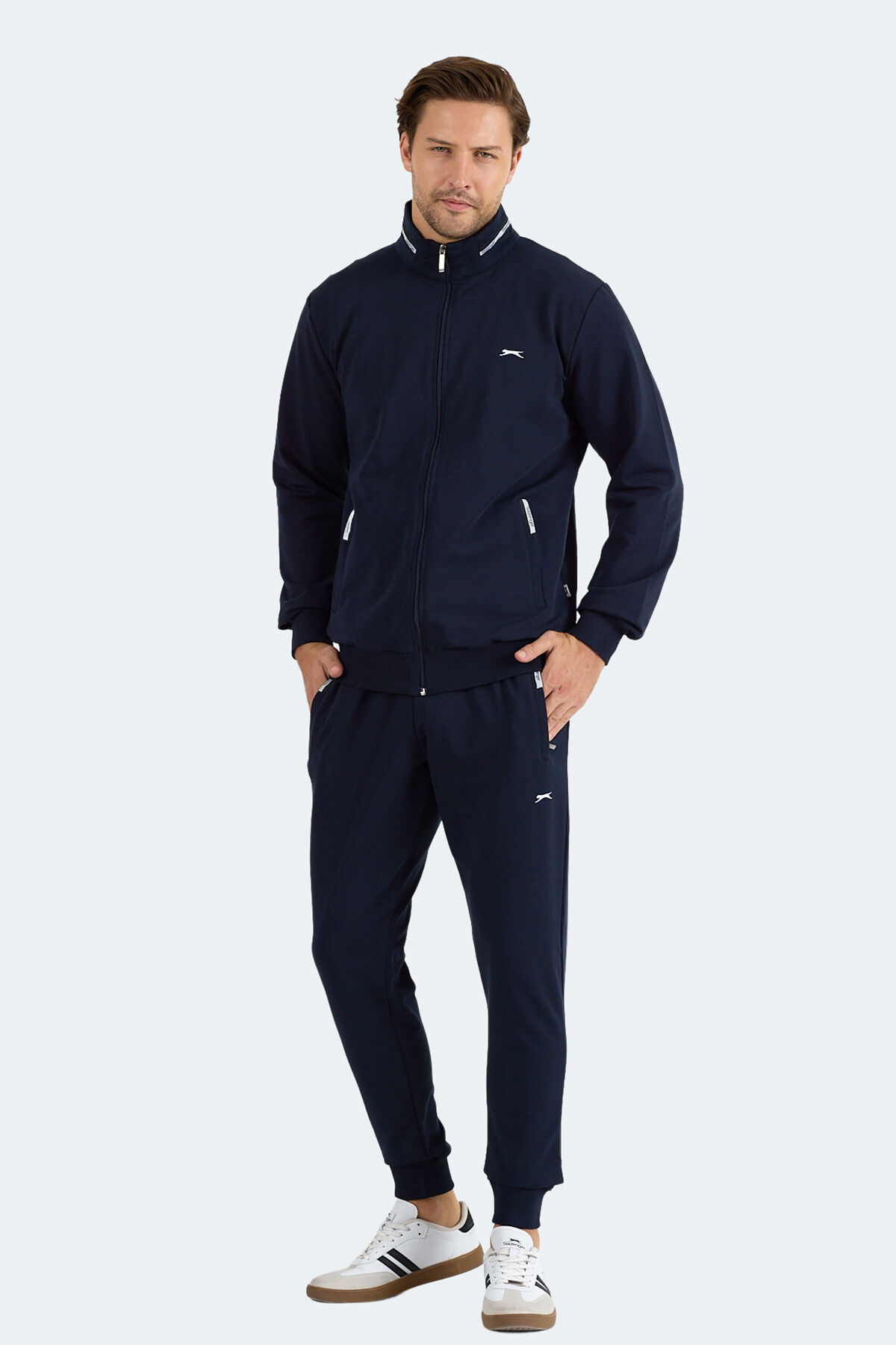 Slazenger FROZEN Erkek Dik Yaka Fermuarlı Lacivert Eşofman Takımı