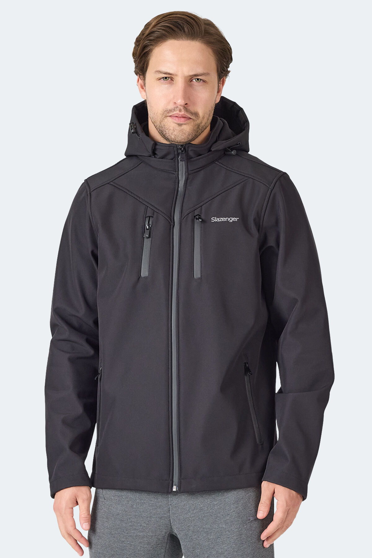 Slazenger HA-YUN Erkek Kapüşonlu Siyah Mont & Kaban