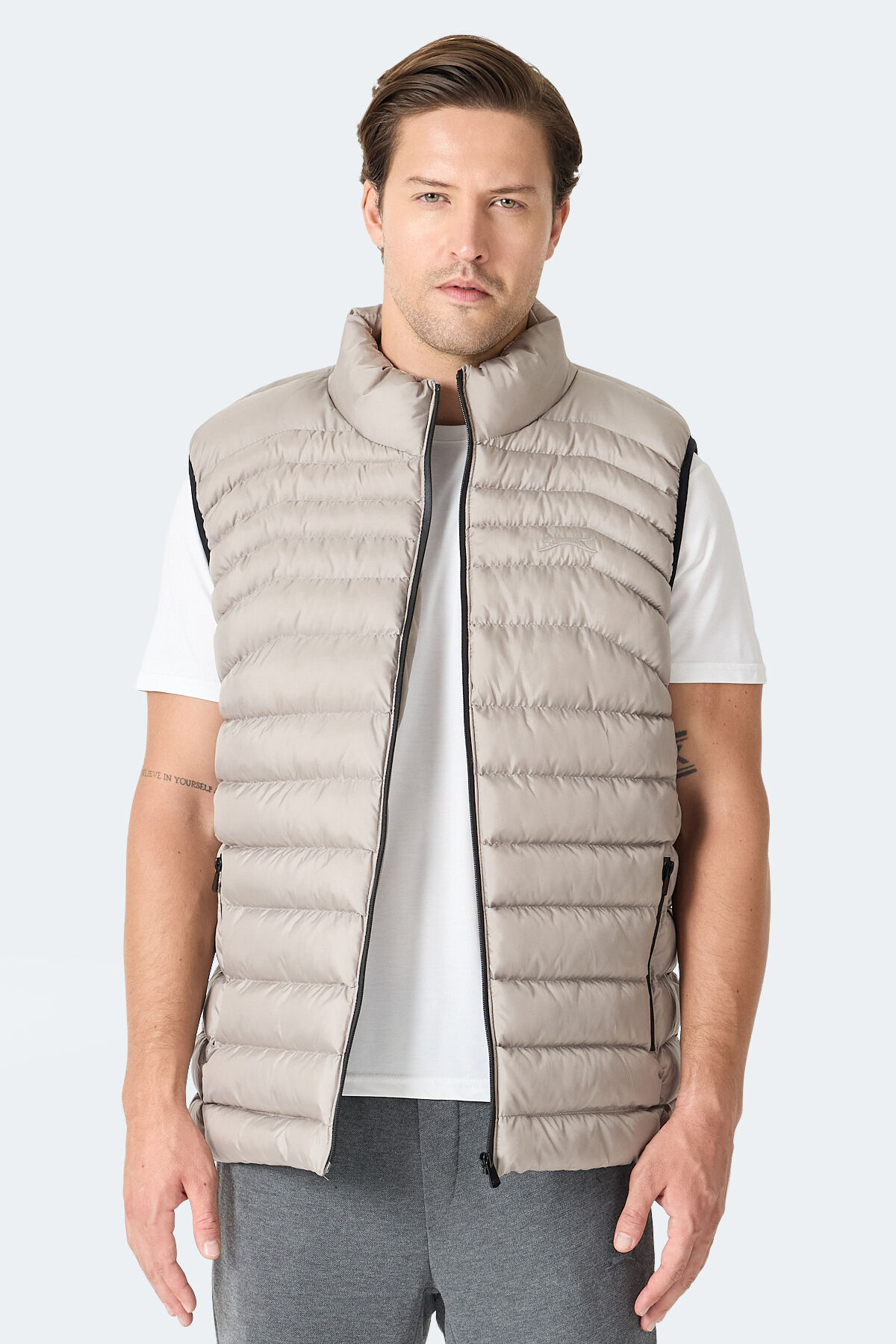 Slazenger HARMONA Erkek Şişme Gri Yelek