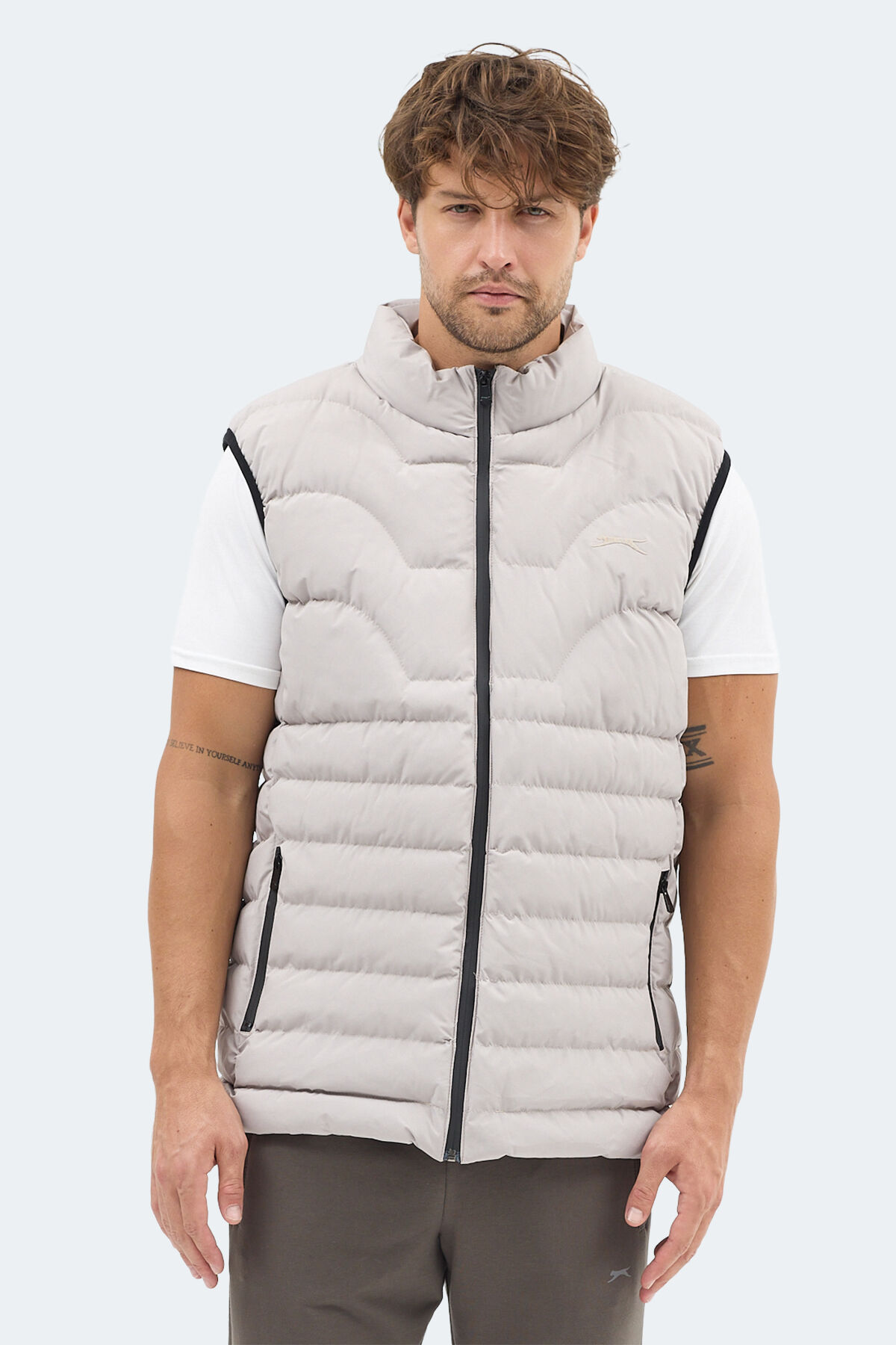 Slazenger HAVONIX Erkek Şişme Bej Yelek