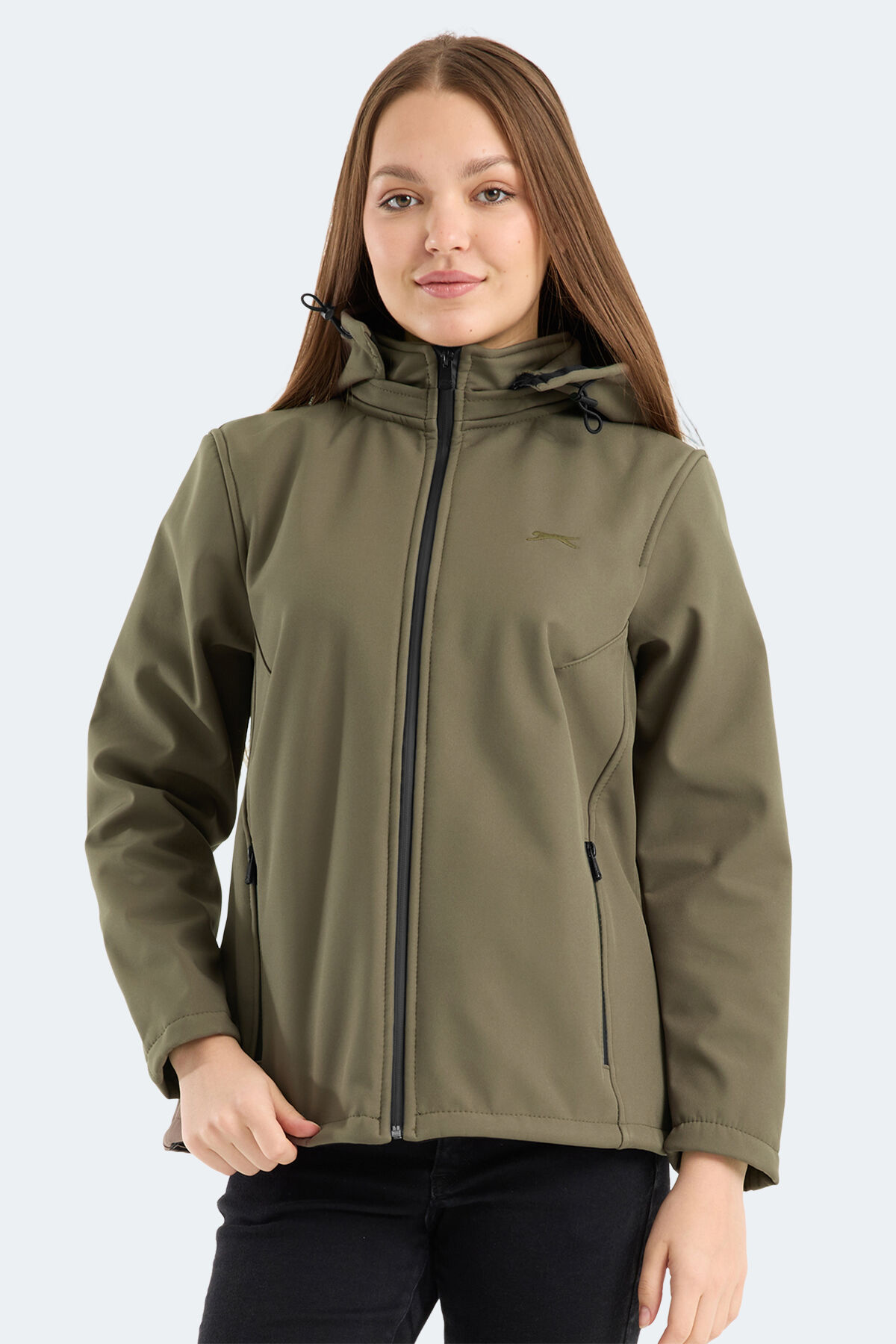 Slazenger HEAT CONTROL Kadın Çıkarılabilir Kapüşonlu Haki Mont & Kaban