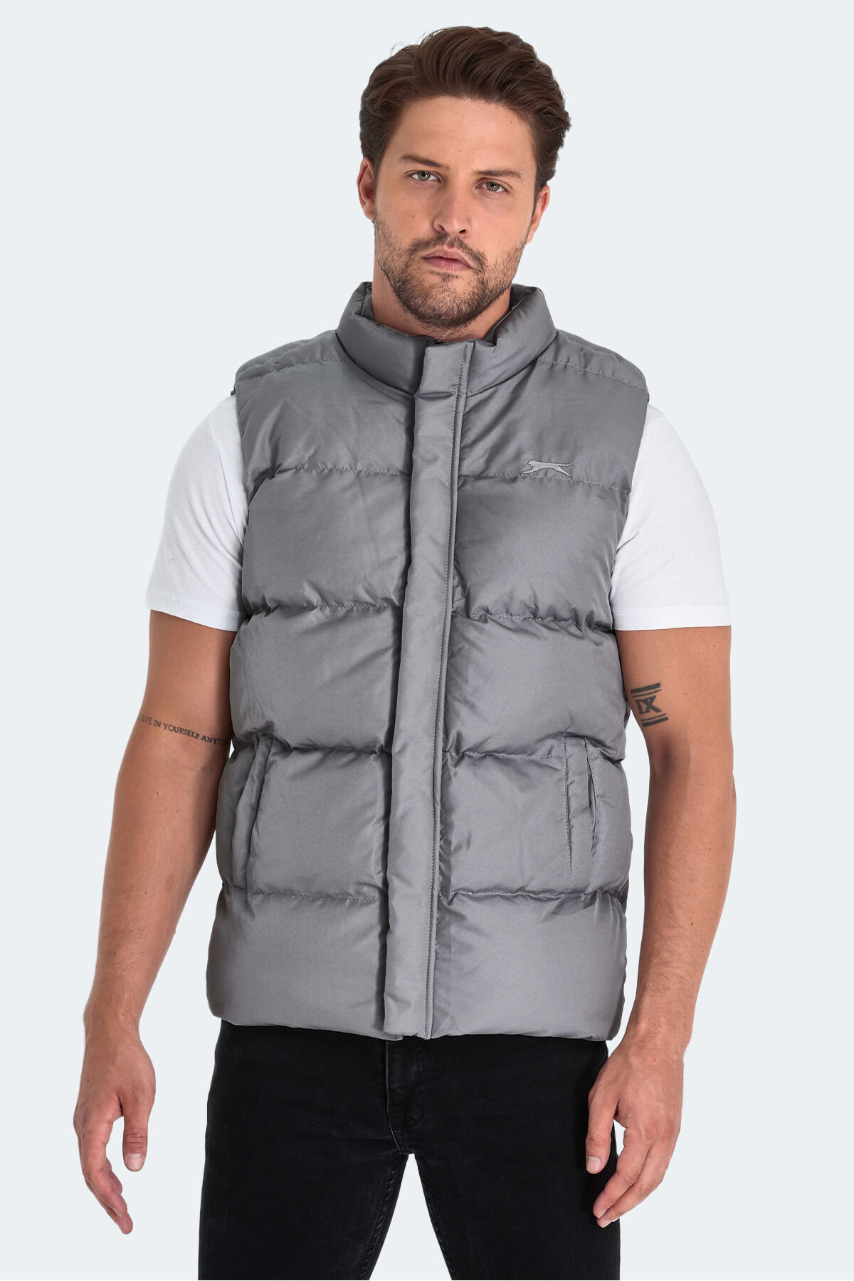 Slazenger HEIDA IN Erkek Şişme Yelek Koyu Gri Yelek