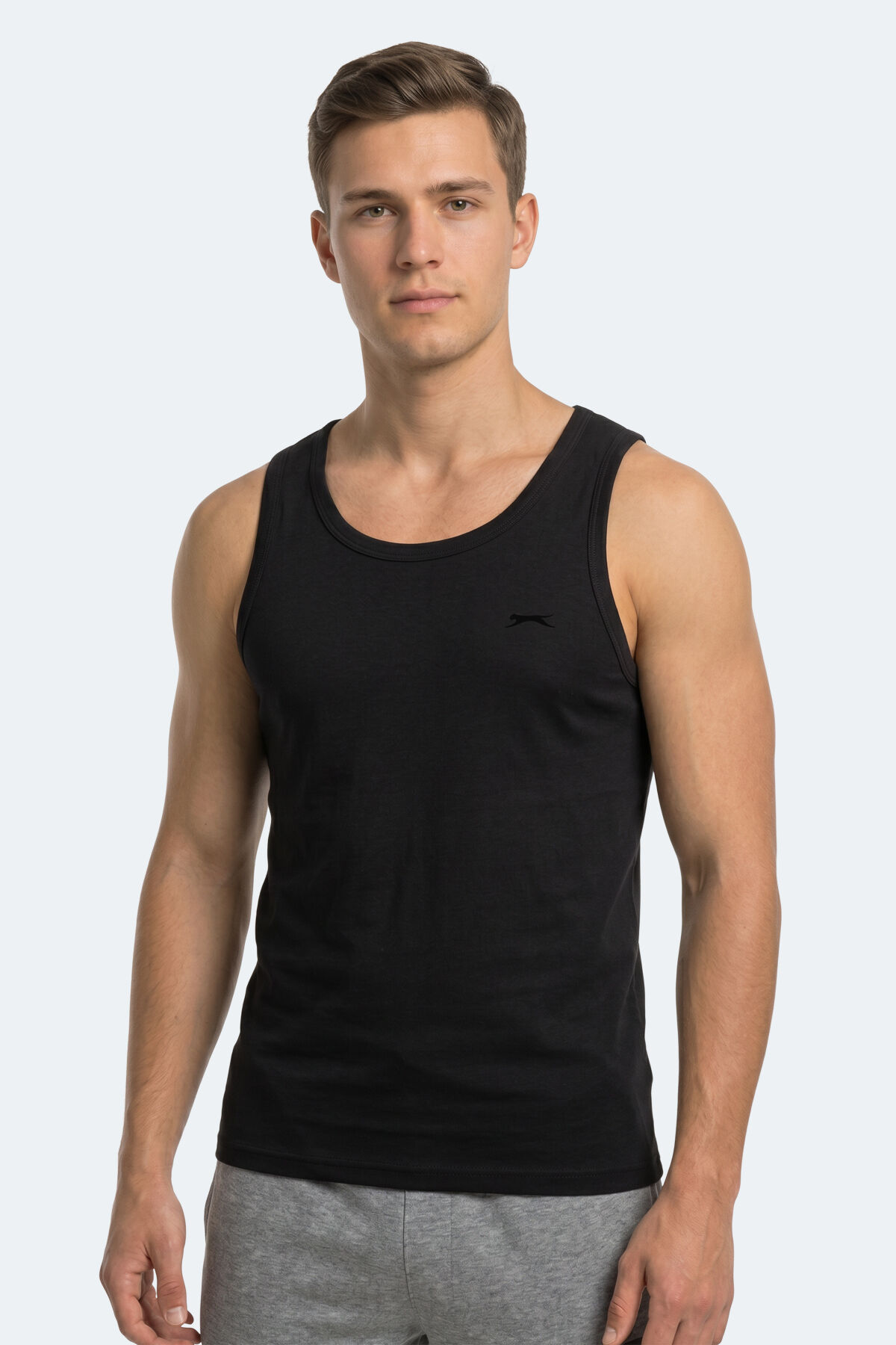 Slazenger HOKEY Erkek Slim Fıt Kolsuz Siyah Atlet