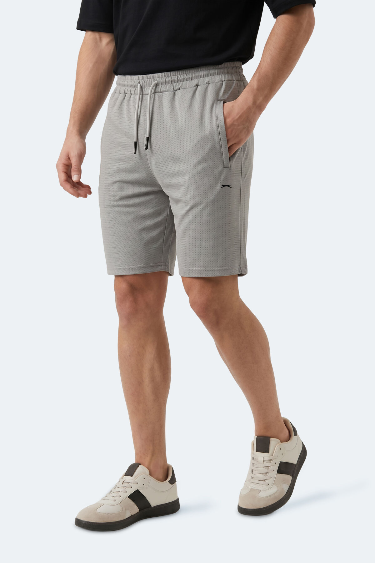 Slazenger HYPERBOLT I Erkek Cepli Fıtness Gümüş Şort