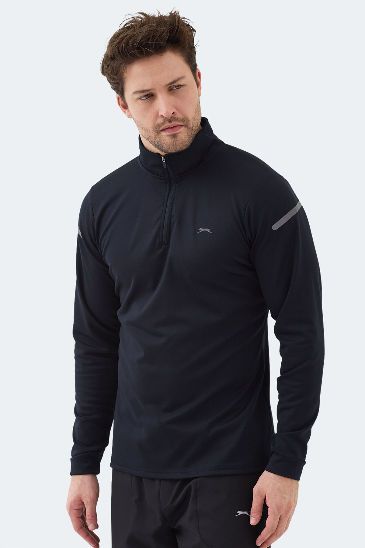 Slazenger INTIMATE I Erkek Dik Yaka Fermuarlı Lacivert Sweatshırt