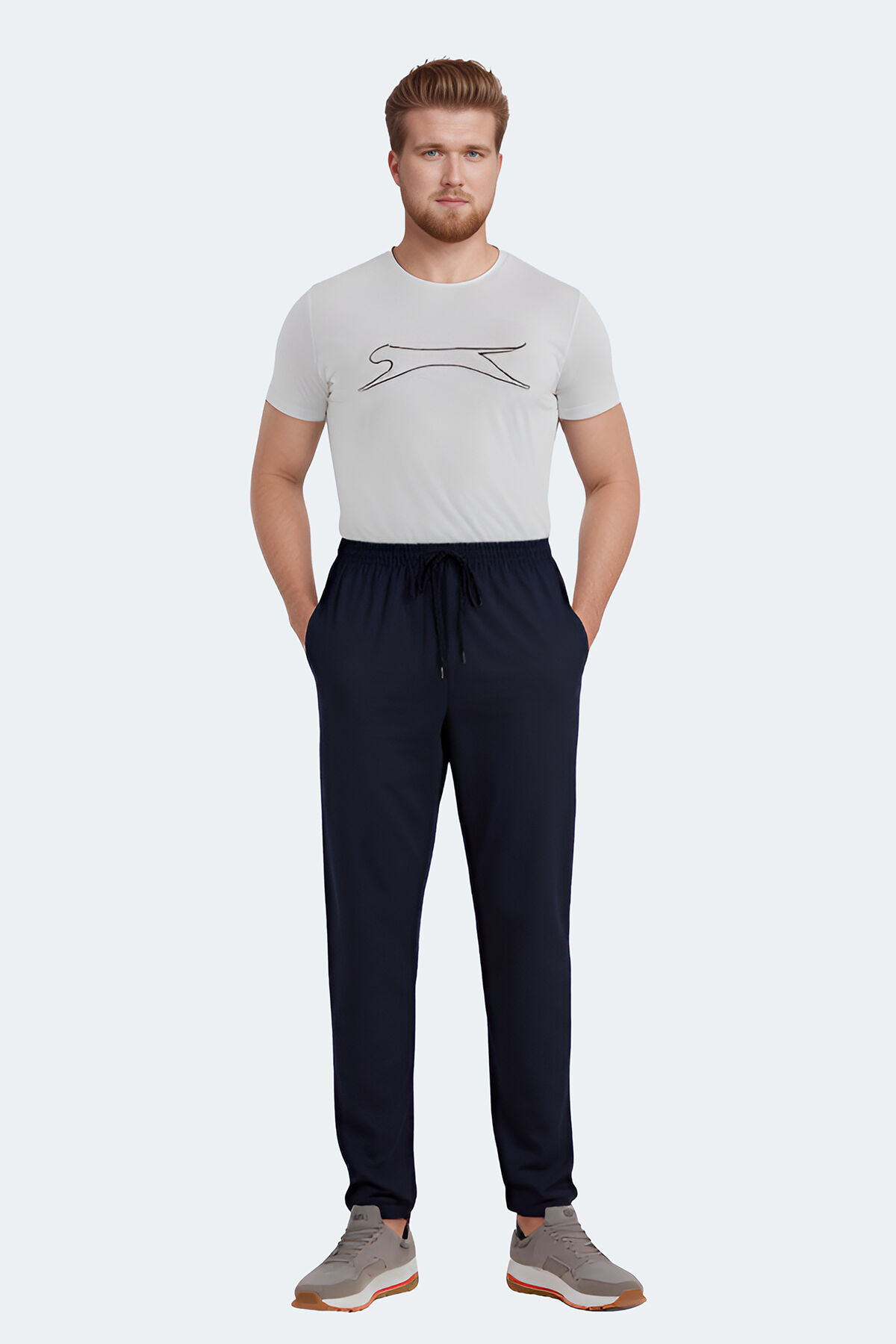 Slazenger JERRY Büyük Beden Erkek Cepli Lacivert Eşofman Altı