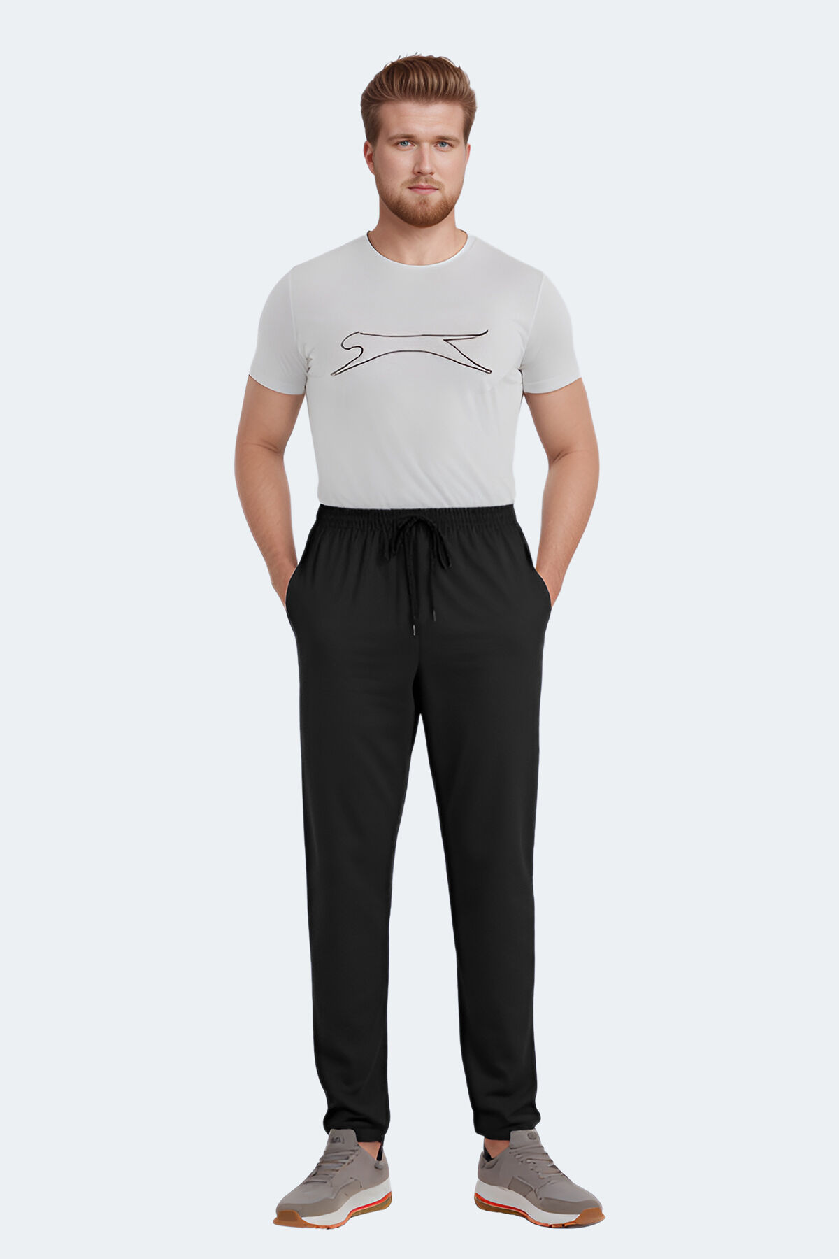 Slazenger JERRY Büyük Beden Erkek Cepli Siyah Eşofman Altı