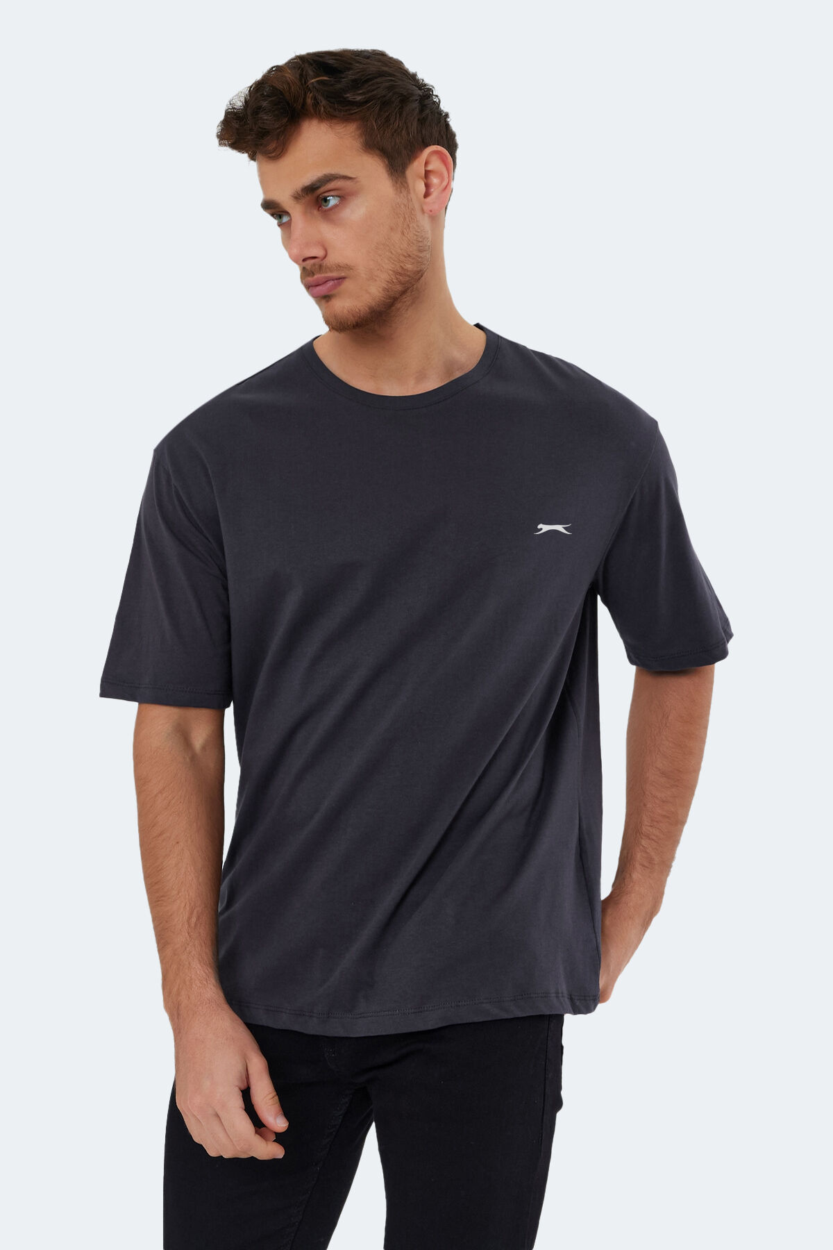 Slazenger KAISER IN Oversize Erkek Oversıze Antrasit Tişört