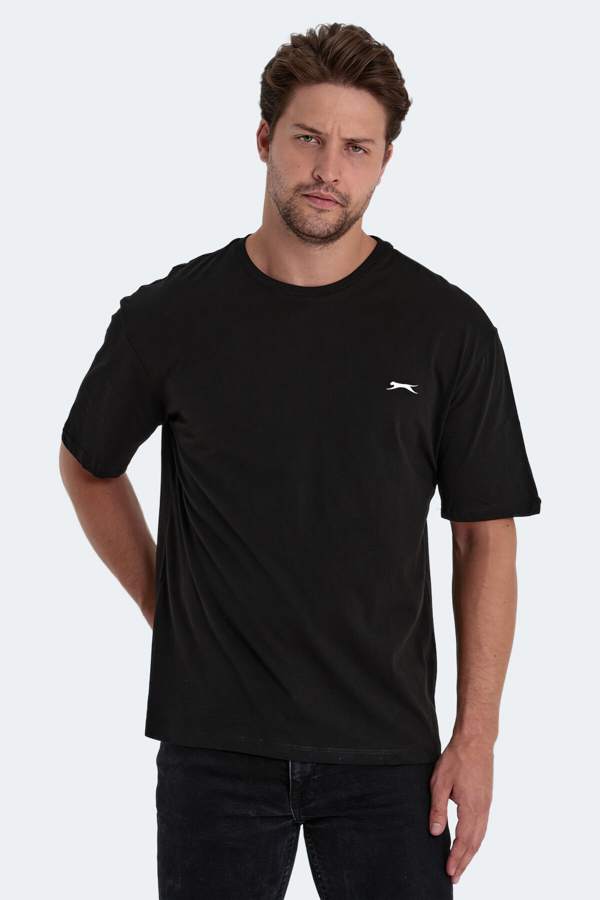 Slazenger KAISER IN Oversize Erkek Oversıze Siyah Tişört