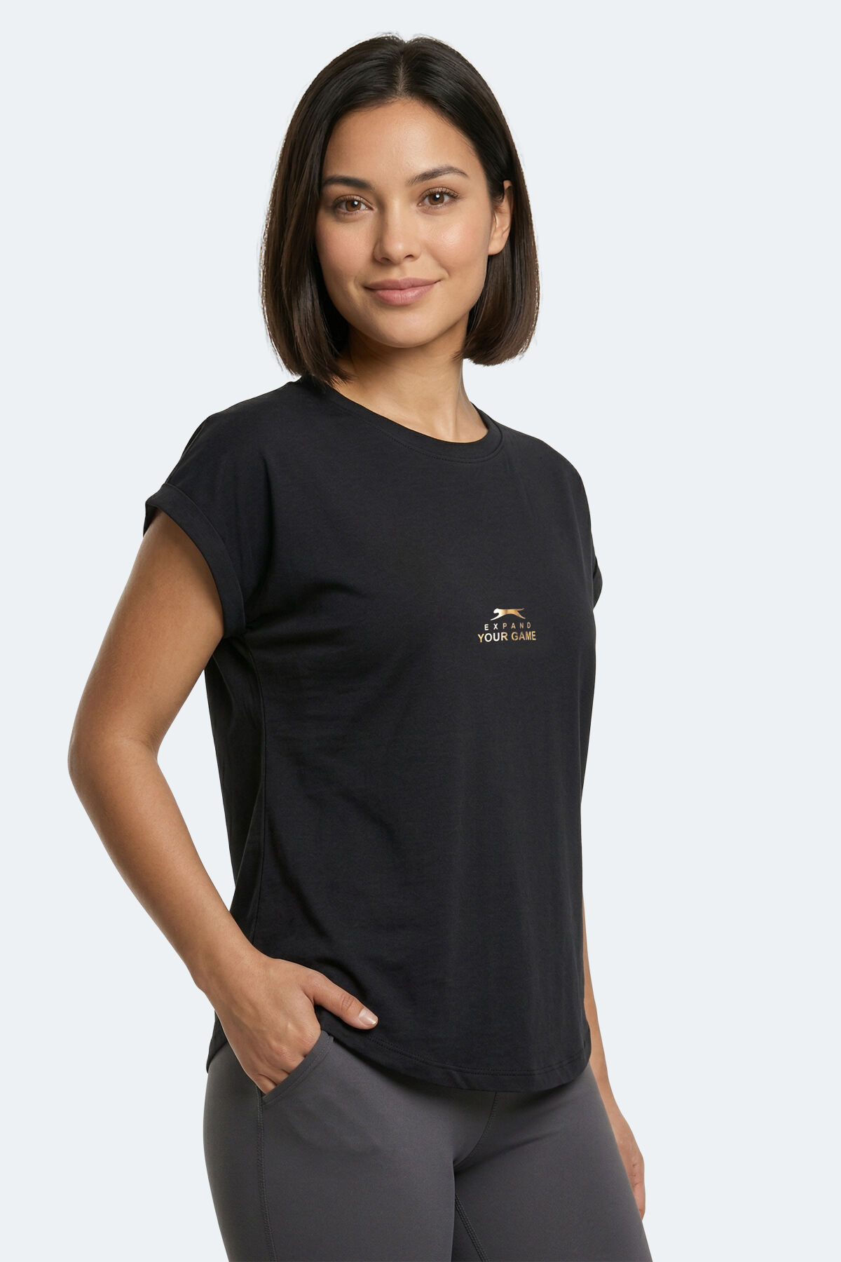 Slazenger KAPA Kadın  Siyah Tişört