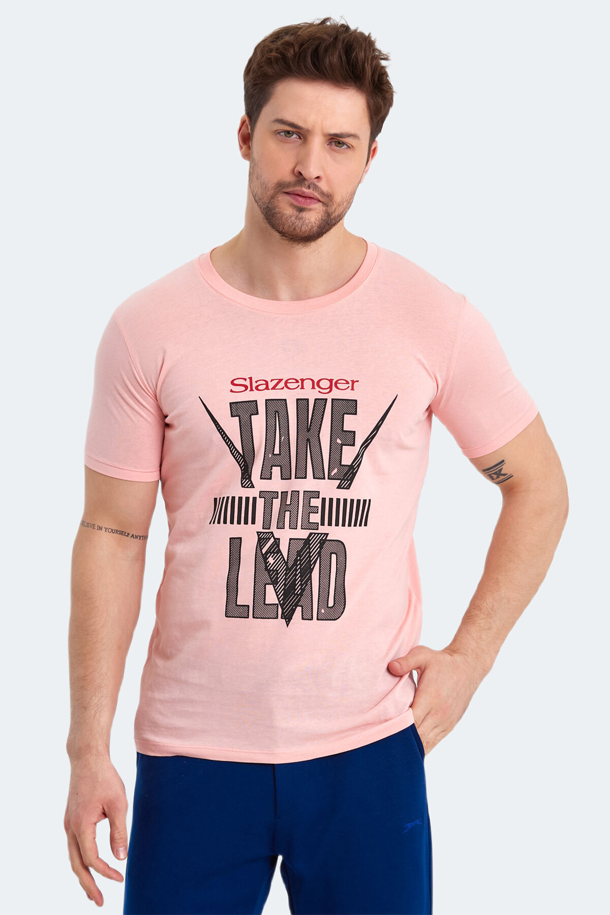 Slazenger KASSIA Erkek Baskılı Somon Tişört
