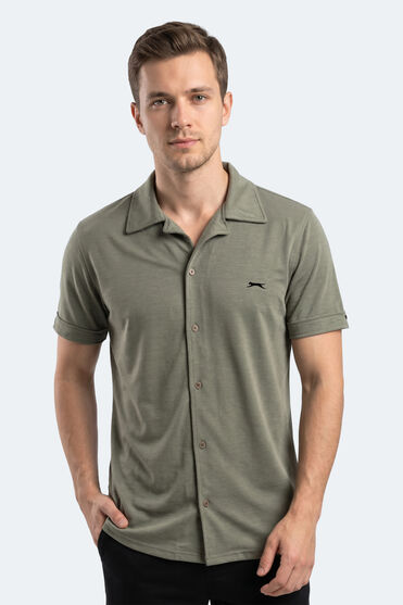 Slazenger KATELIN Erkek Keten Haki Gömlek