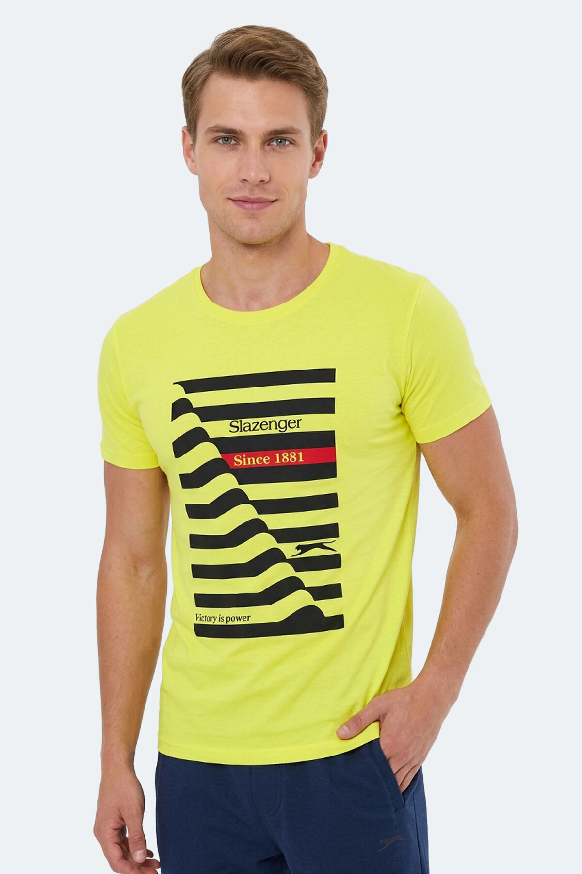 Slazenger KATELL IN Erkek Baskılı Sarı Tişört