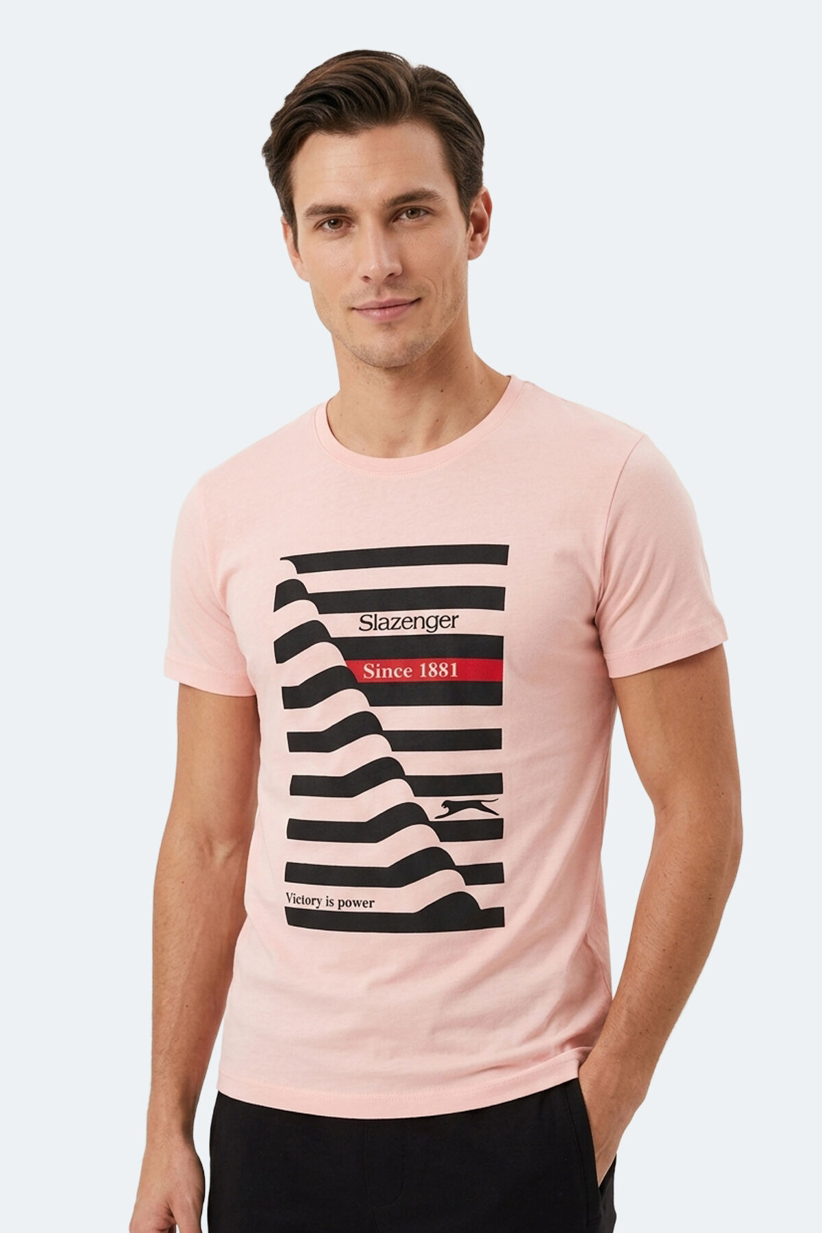Slazenger KATELL IN Erkek Baskılı Somon Tişört