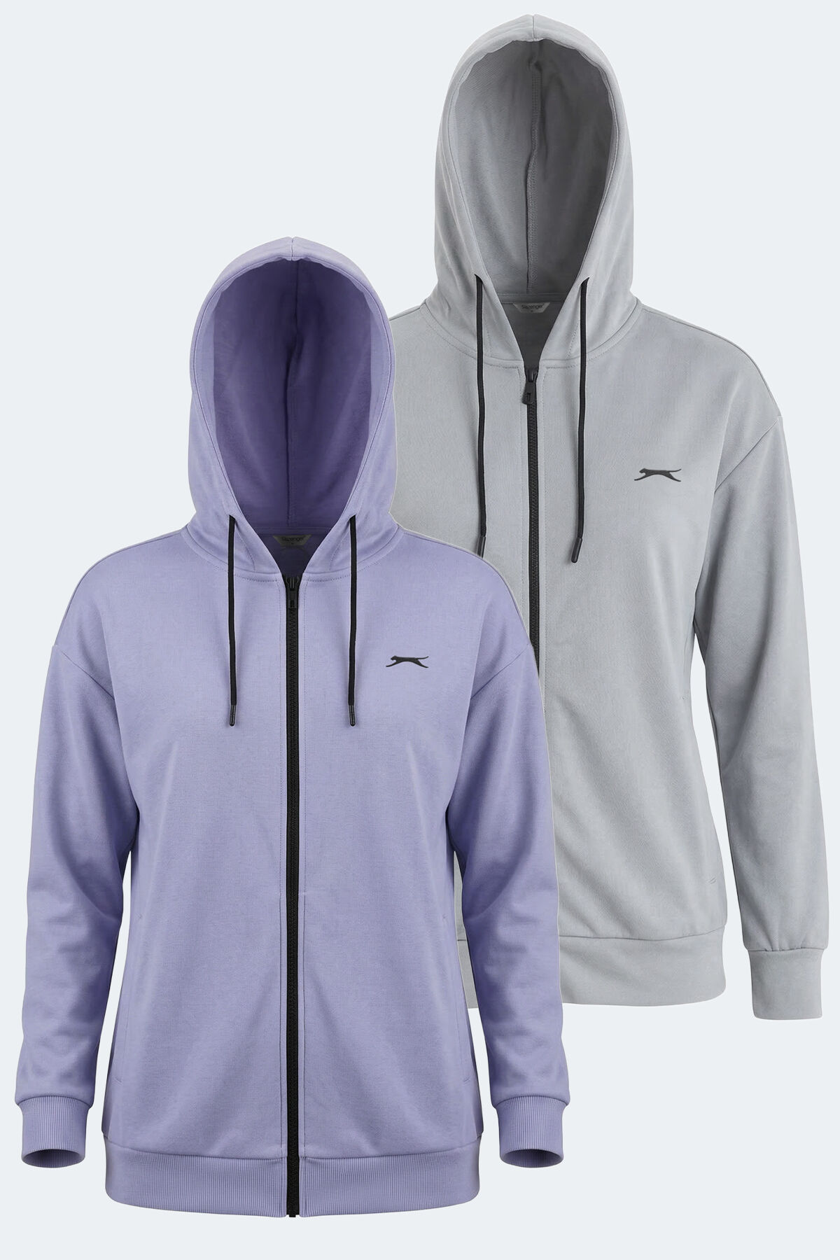 Slazenger KATHLEENA 2 Lİ SET Kadın Oversıze Gri - Mor Sweatshırt