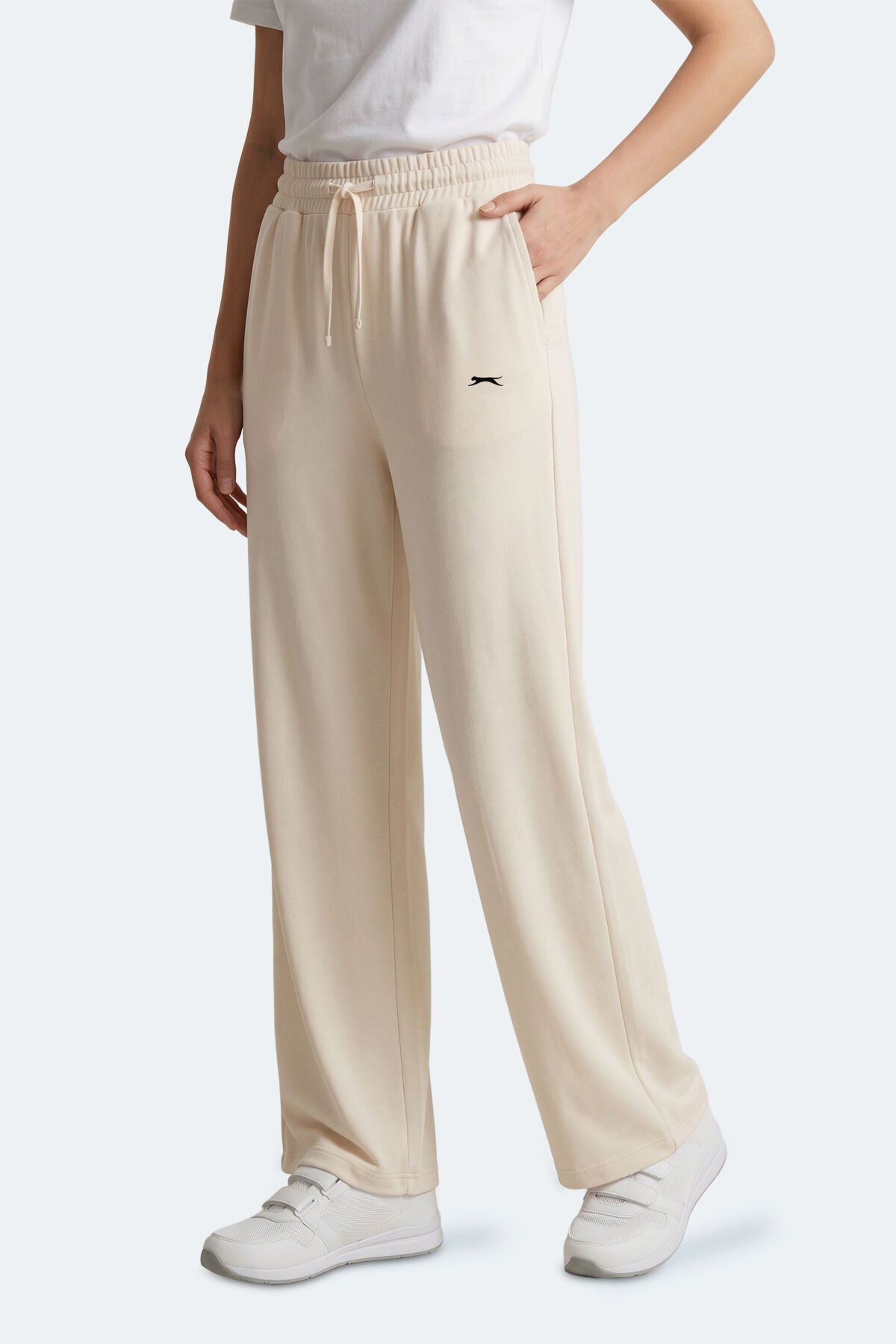 Slazenger KATKA Kadın Bol Paça Ekru Eşofman Altı