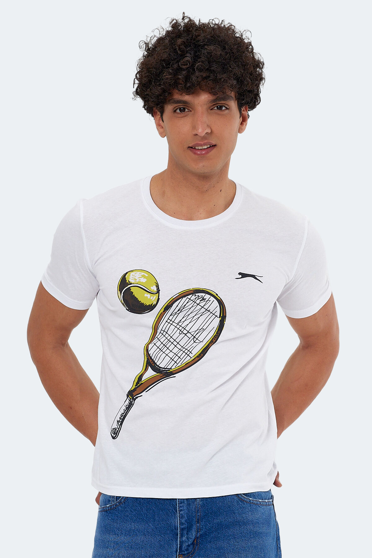 Slazenger KATONS IN Erkek Baskılı Beyaz Tişört