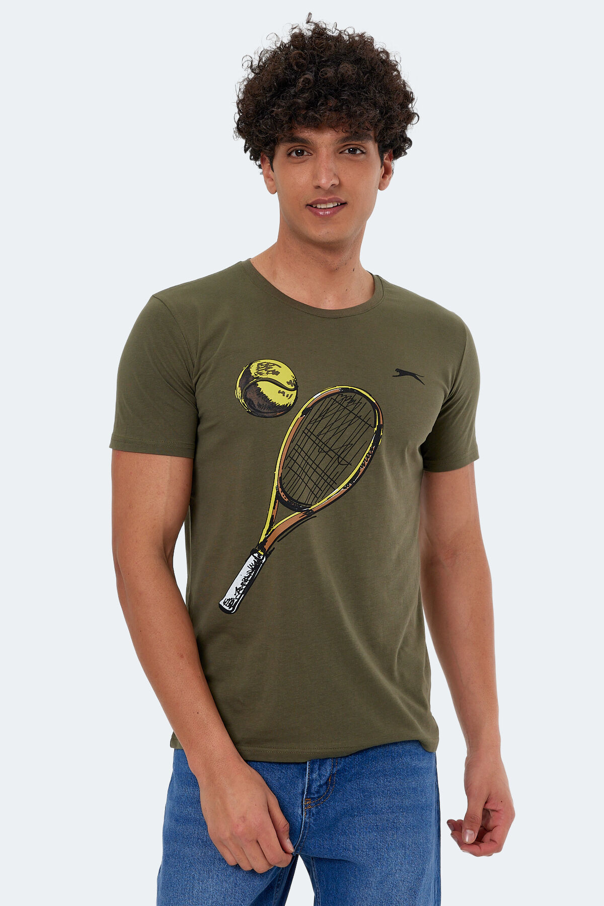 Slazenger KATONS IN Erkek Baskılı Haki Tişört