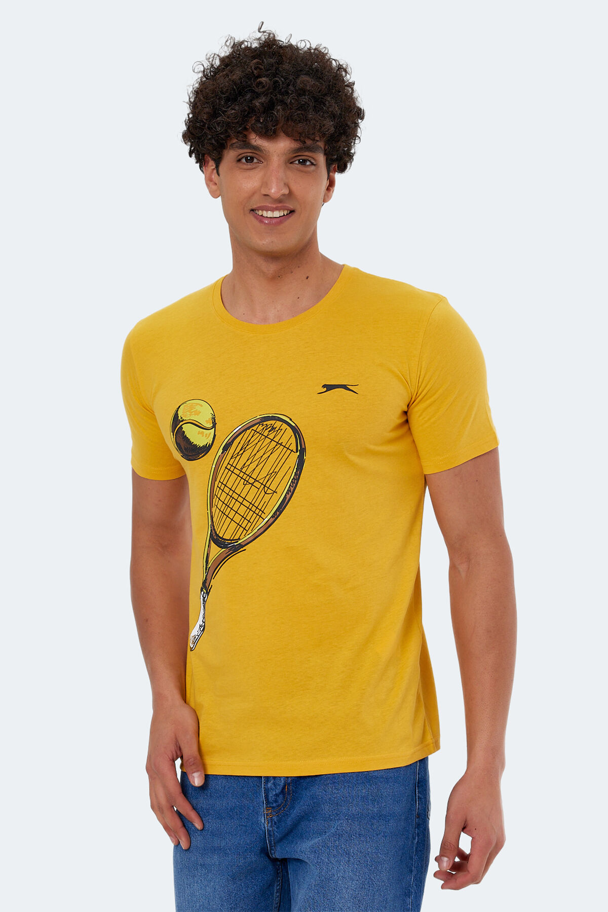 Slazenger KATONS IN Erkek Baskılı Hardal Tişört