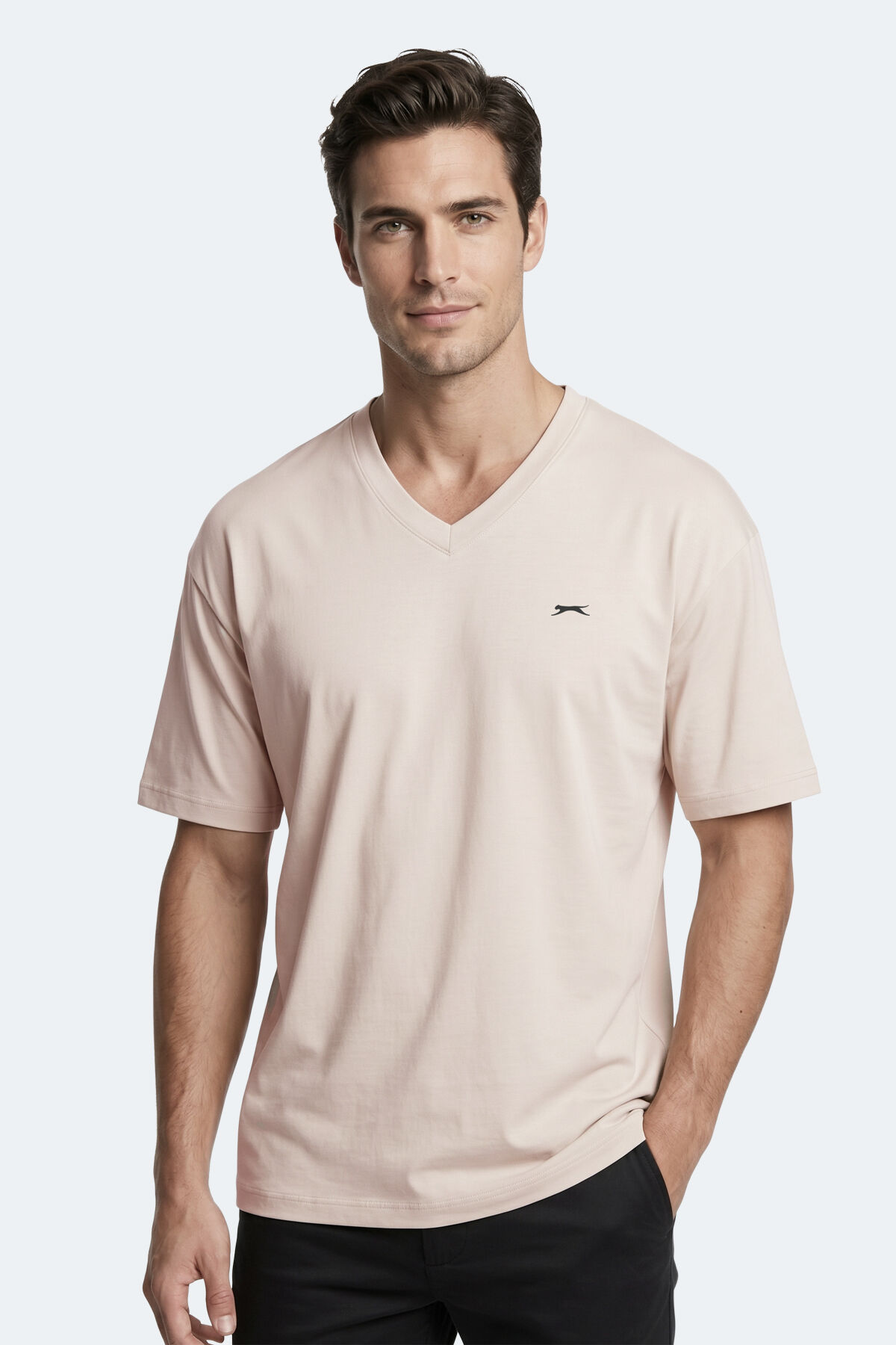 Slazenger KATRE Erkek V Yaka Bej Tişört