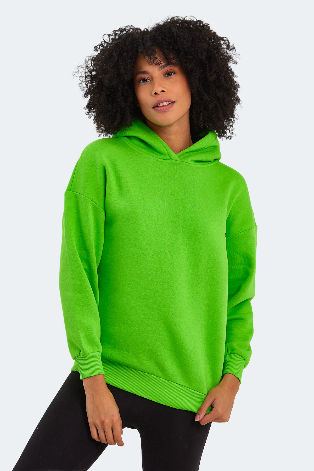 Slazenger KAVEH IN  Oversize Kadın Kapüşonlu Nane Sweatshırt