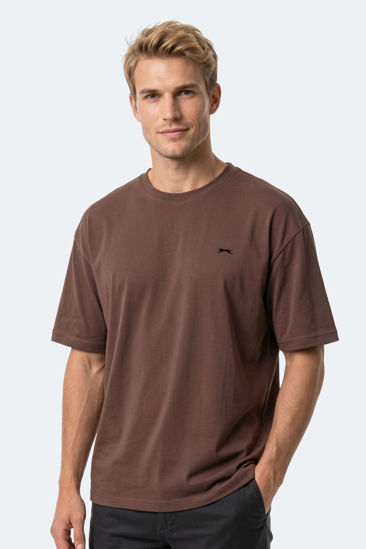 Slazenger KEANE Erkek Oversıze Kahve Tişört
