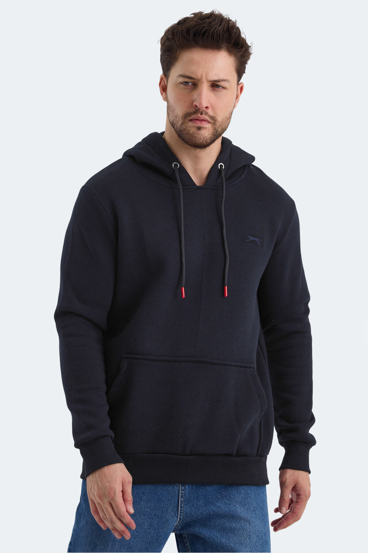 Slazenger KEANS IN Erkek Kapüşonlu Cepli Lacivert Sweatshırt