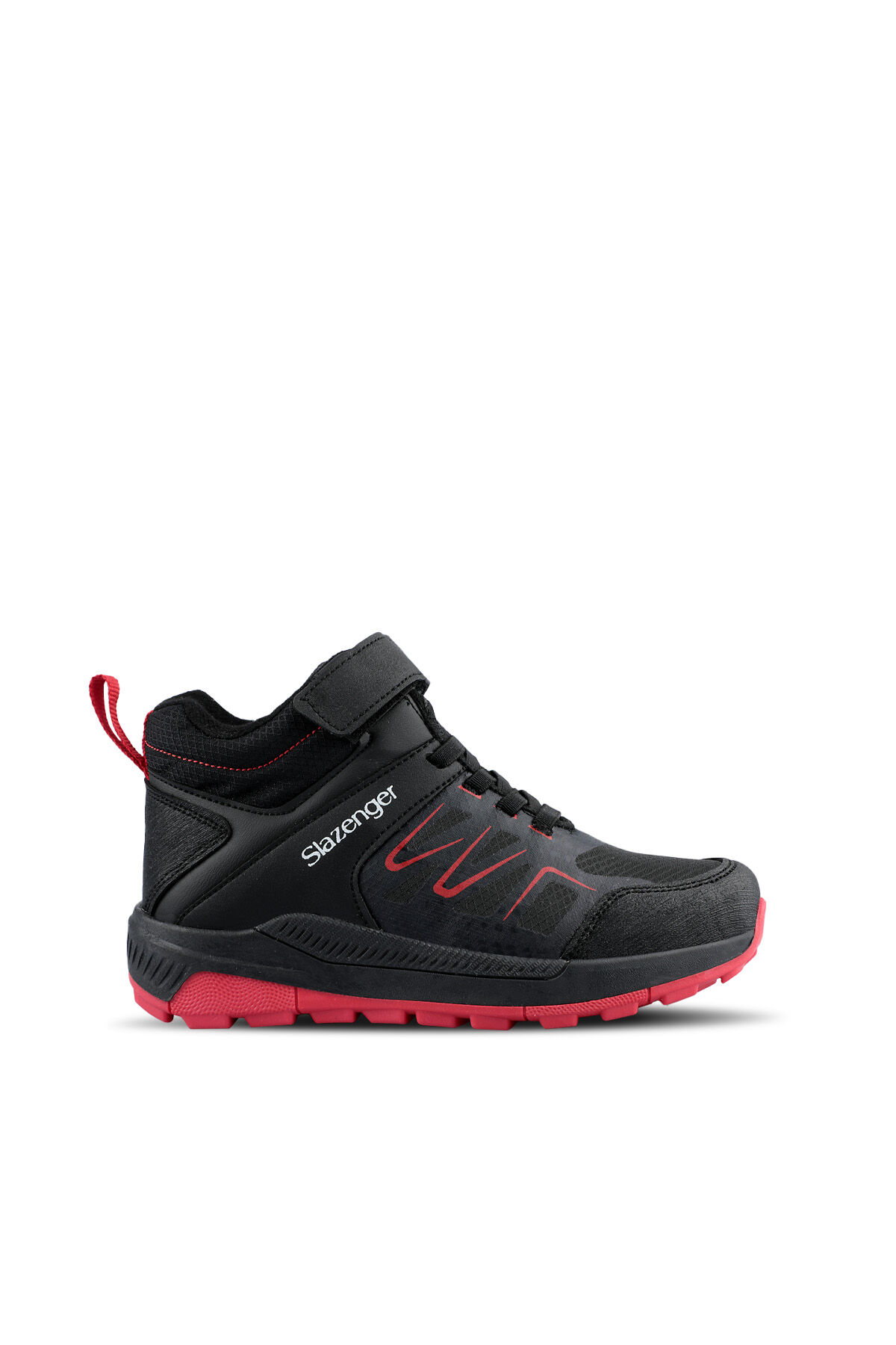 Slazenger KENTON I Unisex Çocuk Cırt Cırtlı Siyah / Kırmızı Bot