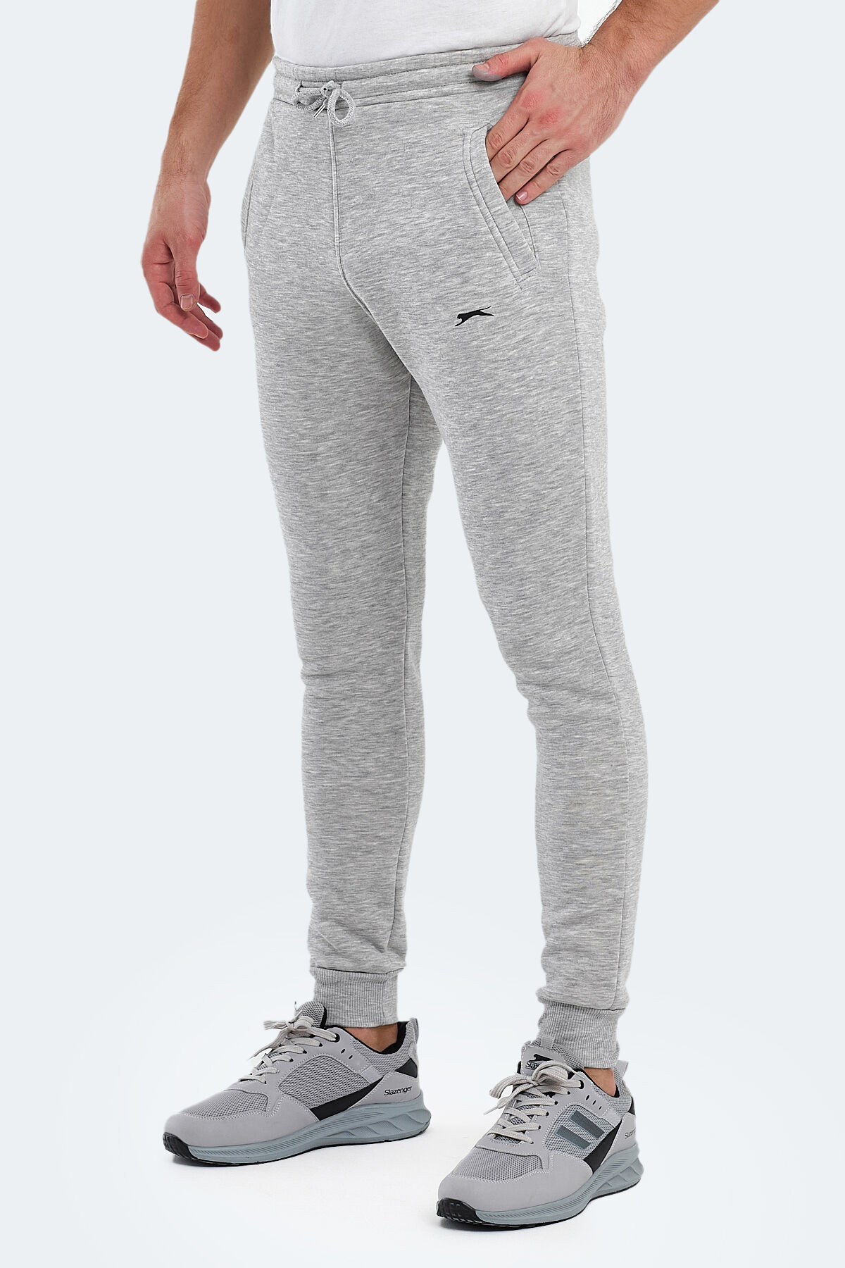 Slazenger KEONE IN Erkek Cepli slim fit Gri Eşofman Altı