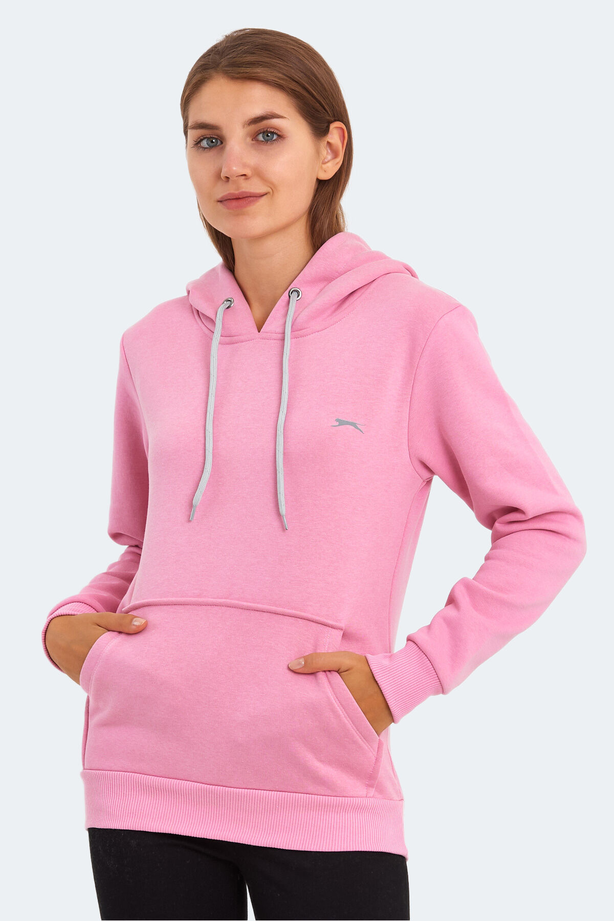 Slazenger KESHIAN IN Kadın Kapüşonlu Cepli Fuşya Sweatshırt