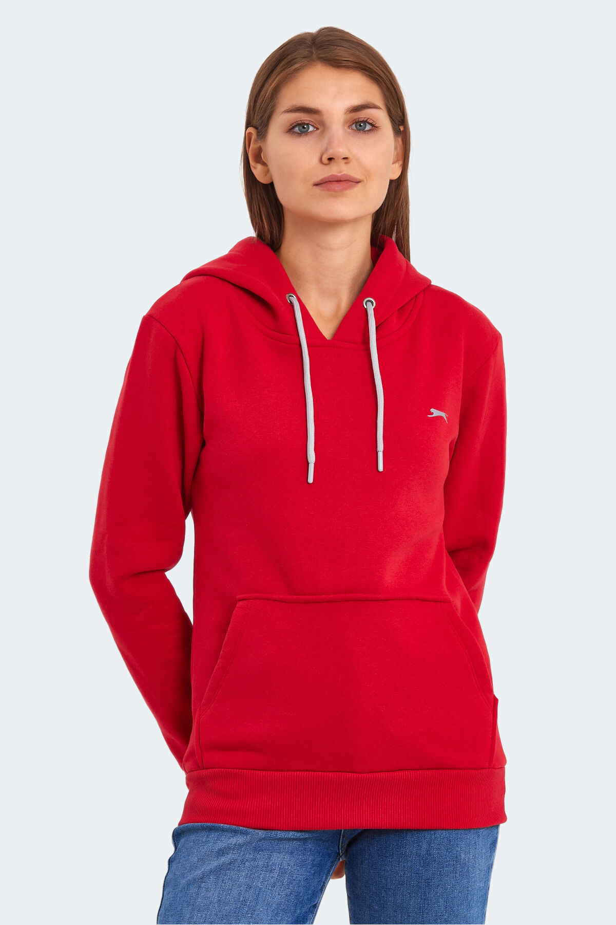 Slazenger KESHIAN IN Kadın Kapüşonlu Cepli Kırmızı Sweatshırt