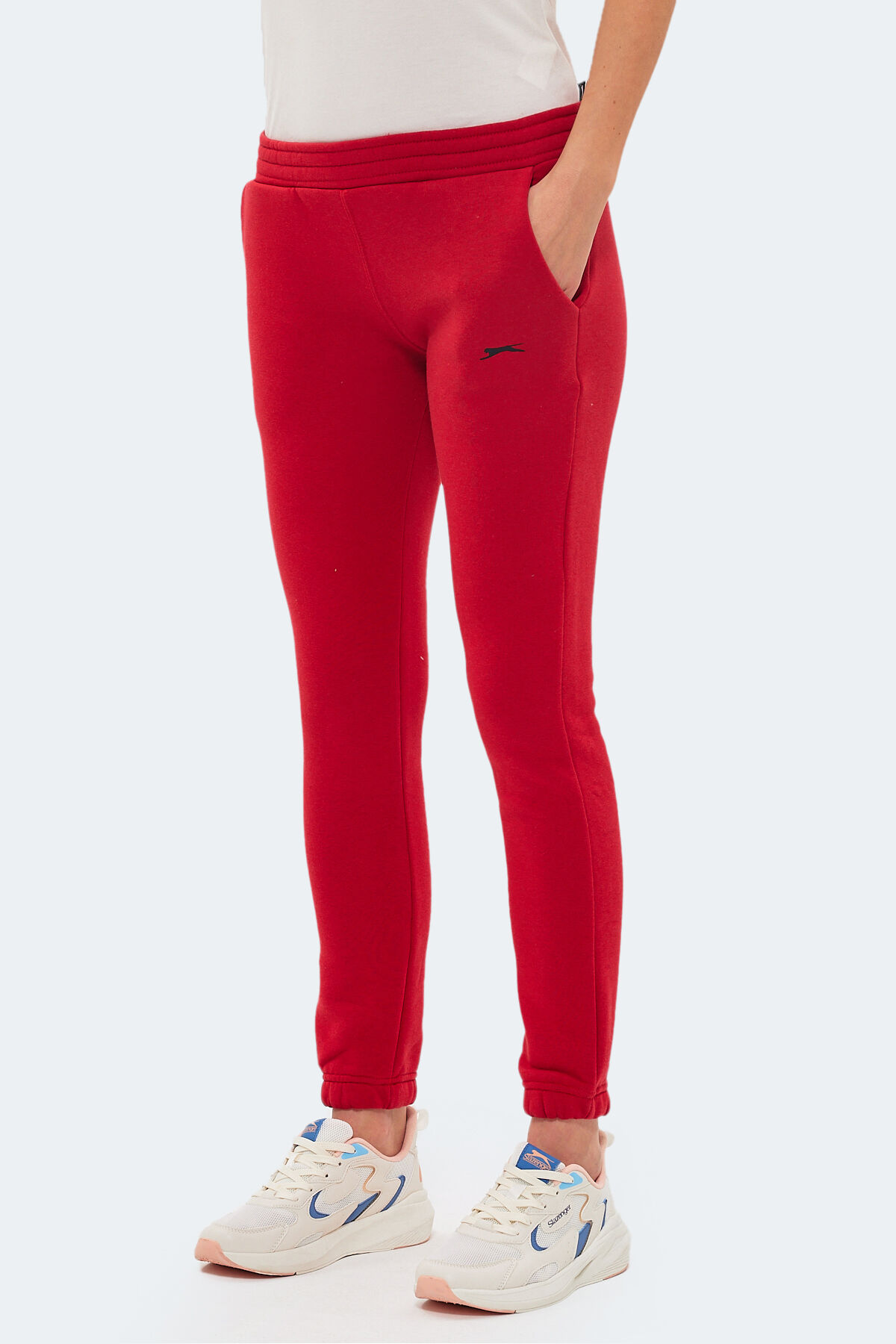 Slazenger KEVORK IN Kadın Cepli Slim Fit Kırmızı Eşofman Altı