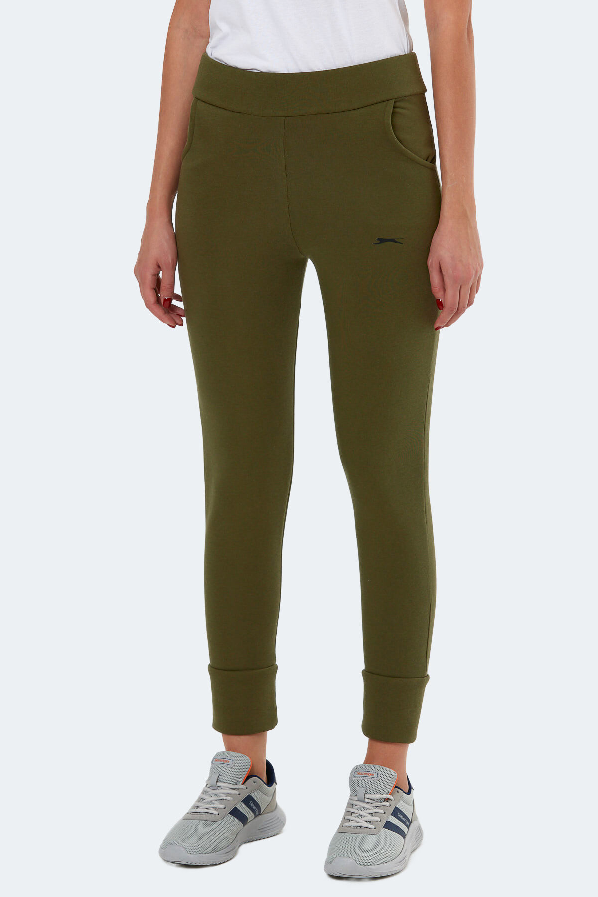 Slazenger KLAUS IN Kadın Cepli Slim Fit Haki Eşofman Altı