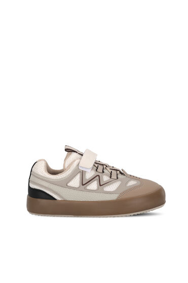Slazenger KOBALT I Unisex Çocuk Cırt Cırtlı Bej / Kahve Günlük Spor Ayakkabısı - 1 Alana 1 Bedava
