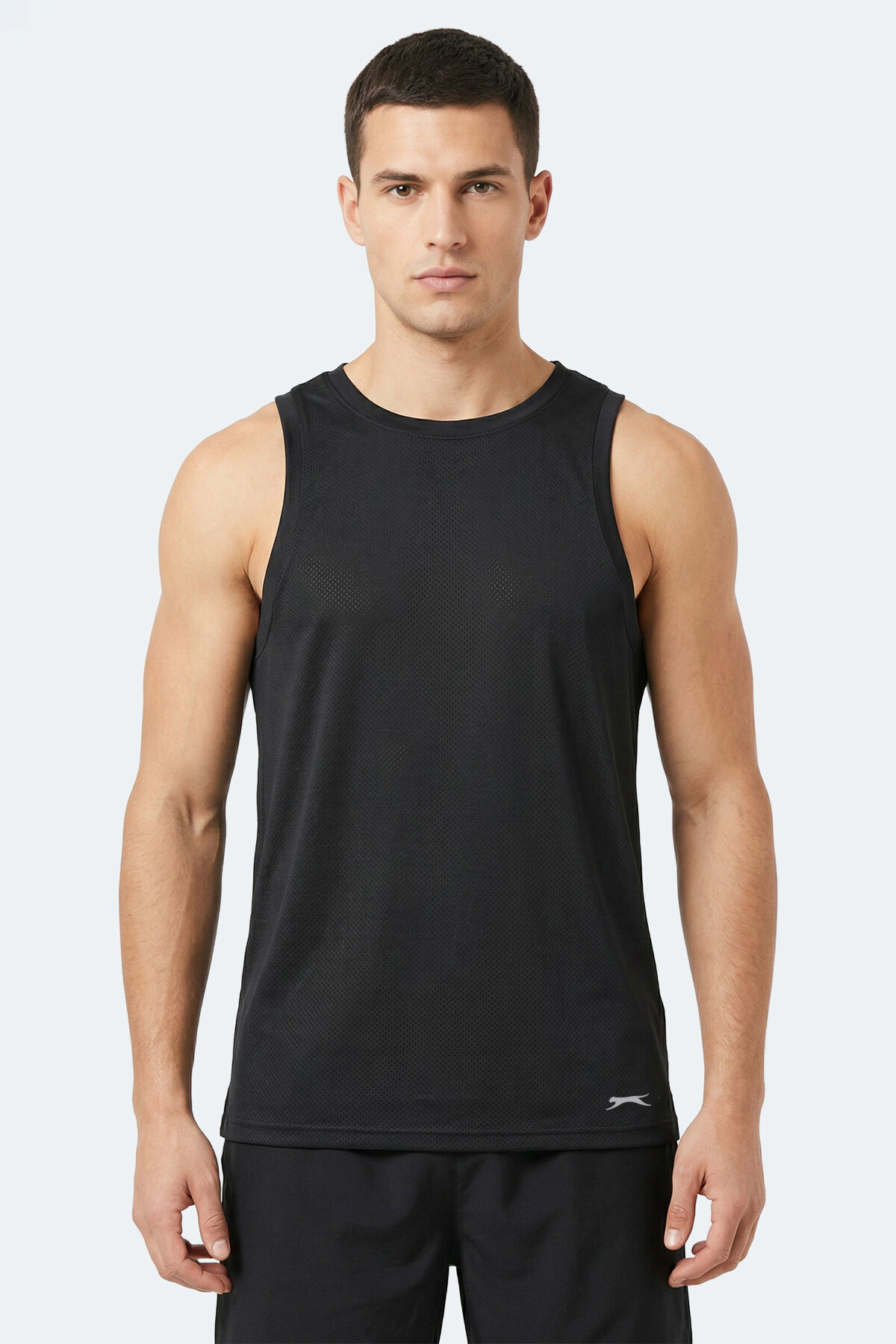 Slazenger KORBA Erkek Kolsuz Siyah Tişört