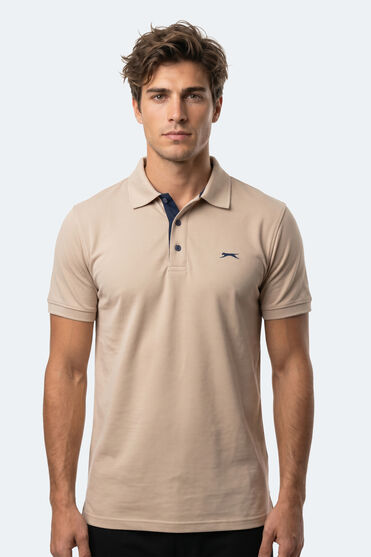 Slazenger KORS IN Erkek Polo Yaka Bej Tişört - 1 Alana 1 Bedava