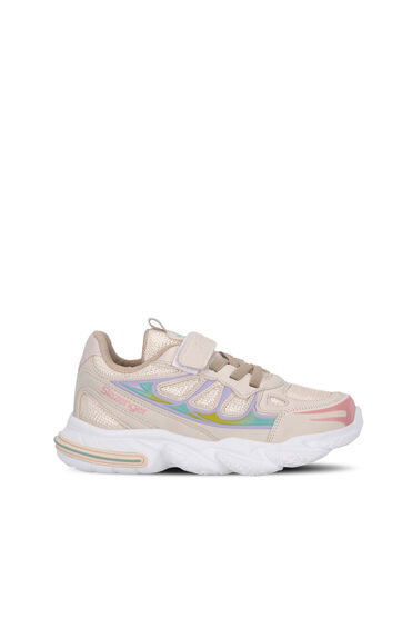 Slazenger KUFA I Unisex Çocuk Cırt Cırtlı Bej Günlük Spor Ayakkabısı - 1 Alana 1 Bedava
