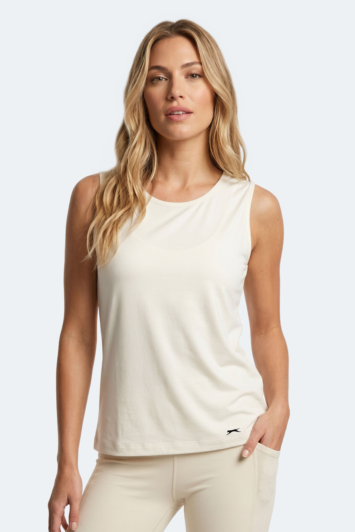 Slazenger KUNDE Kadın Kolsuz Ekru Atlet