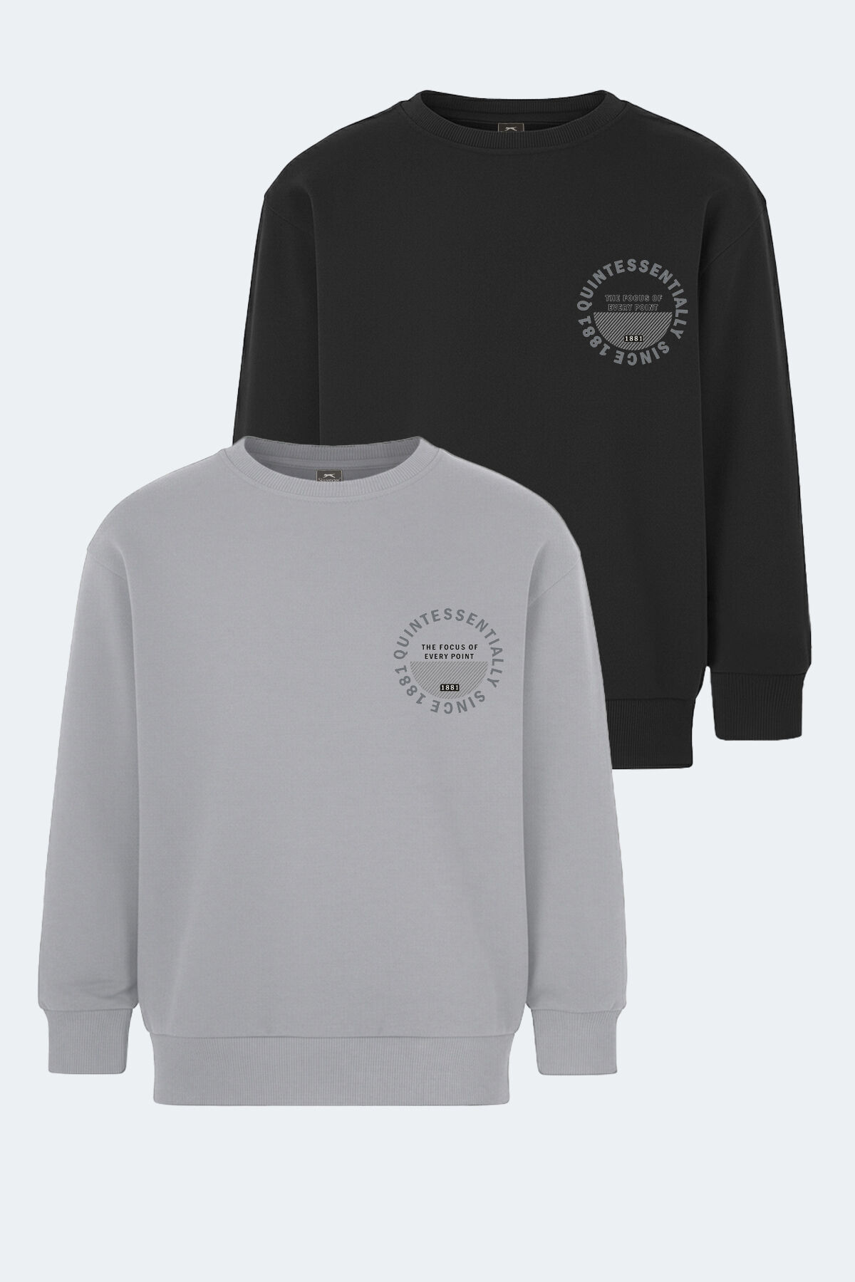 Slazenger LONE 2 li Set Unisex Çocuk  Siyah -Taş Gri Sweatshırt