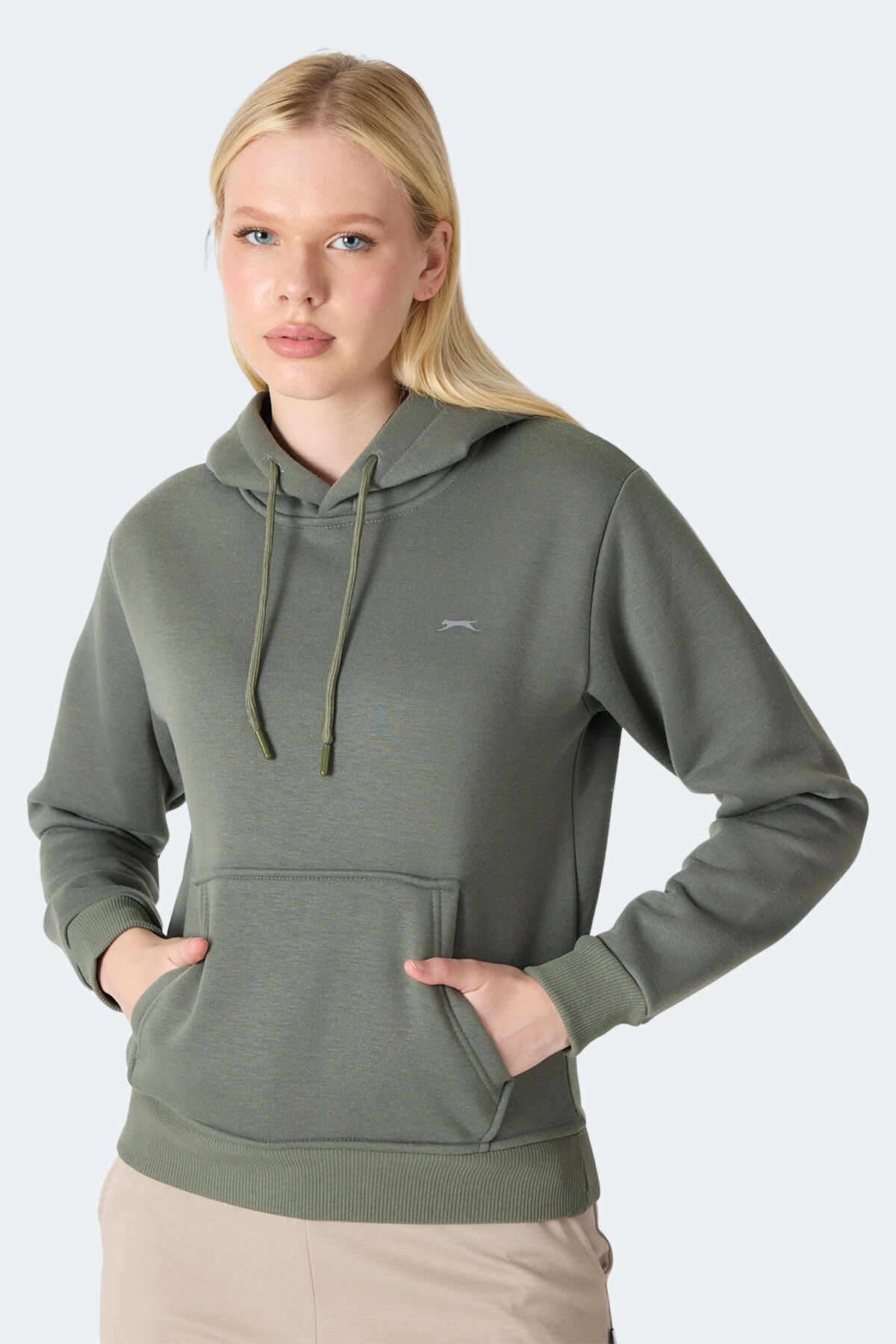 Slazenger MISTY  I Kadın Kapüşonlu Haki Sweatshırt