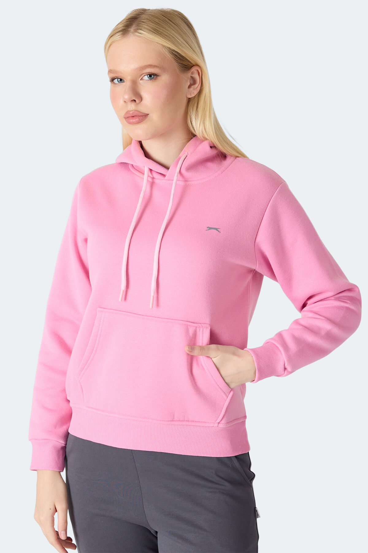 Slazenger MISTY  I Kadın Kapüşonlu Pembe Sweatshırt