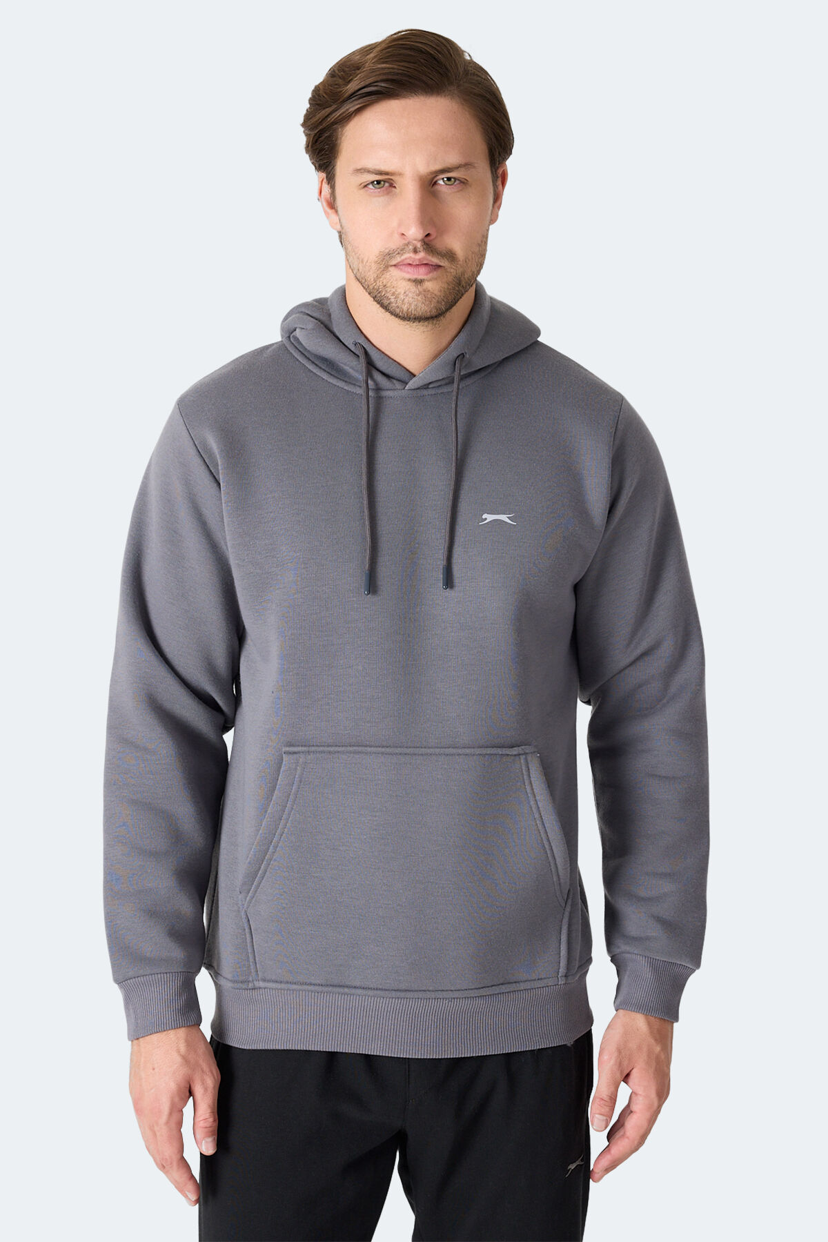 Slazenger MOONLIGHT I Erkek Kapüşonlu Gri Sweatshırt