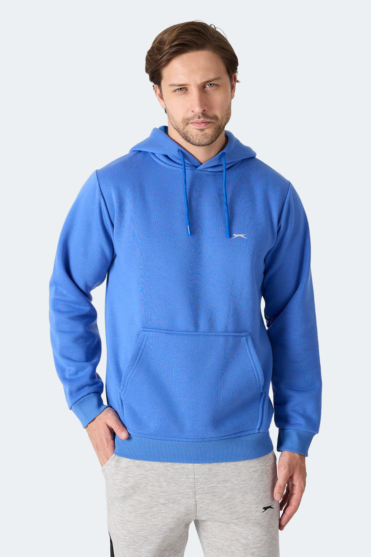 Slazenger MOONLIGHT I Erkek Kapüşonlu Indigo Sweatshırt