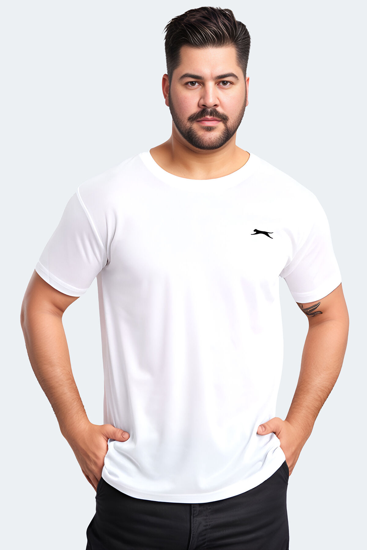 Slazenger ODALIS IN Büyük Beden Erkek  Beyaz Tişört